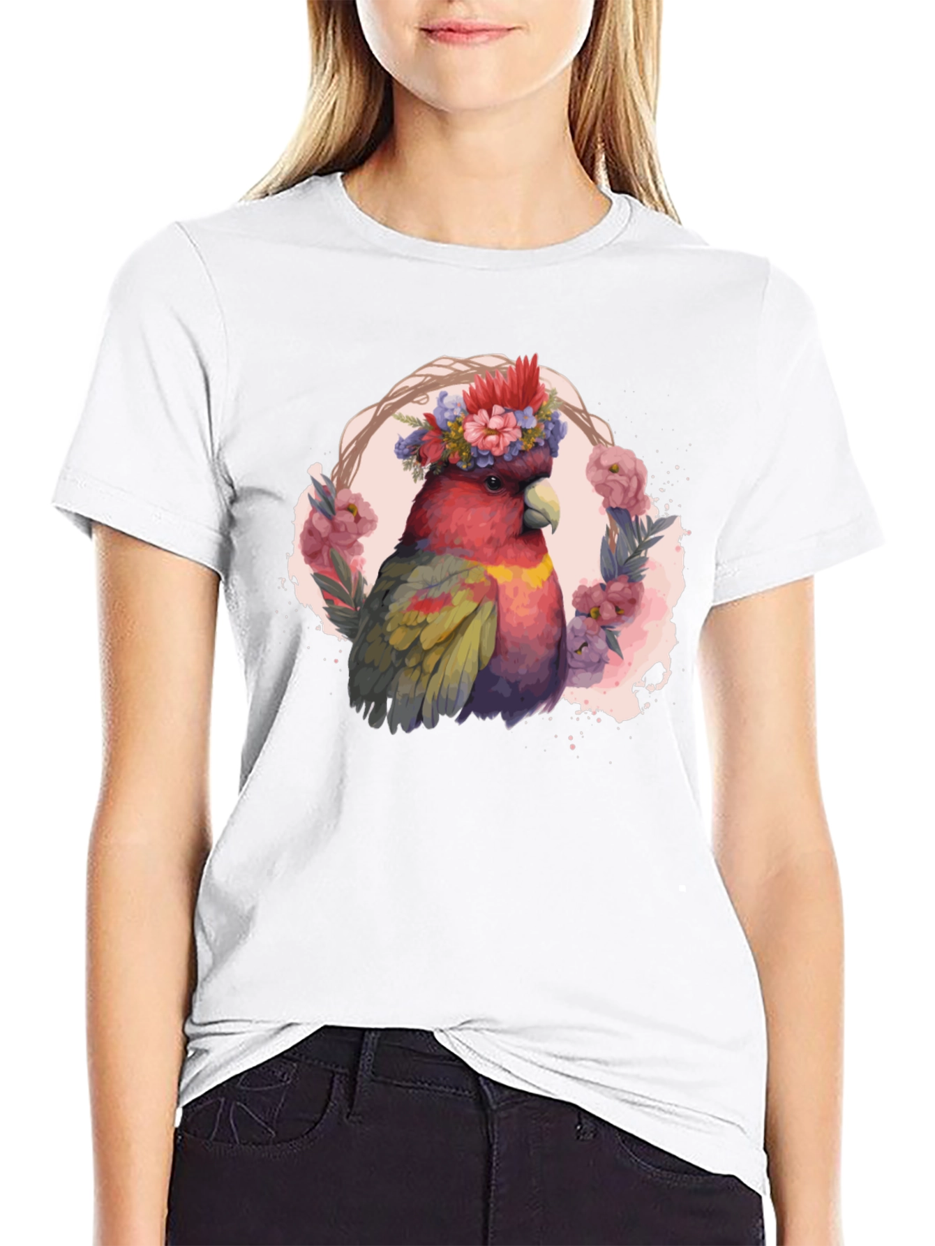 Floral Cockatoo Graphic Tee - Unisex