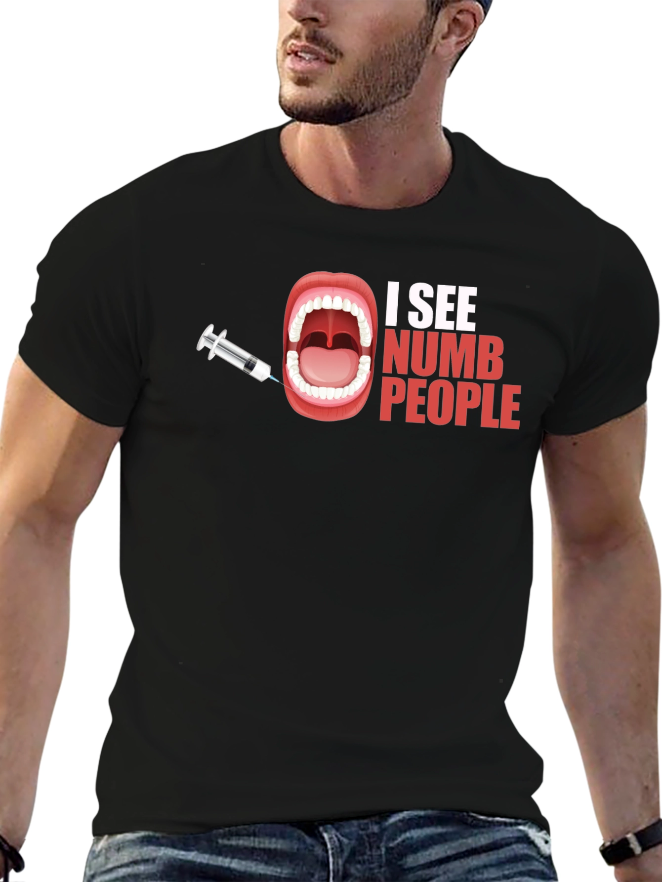 I See Numb People Black Graphic Tee