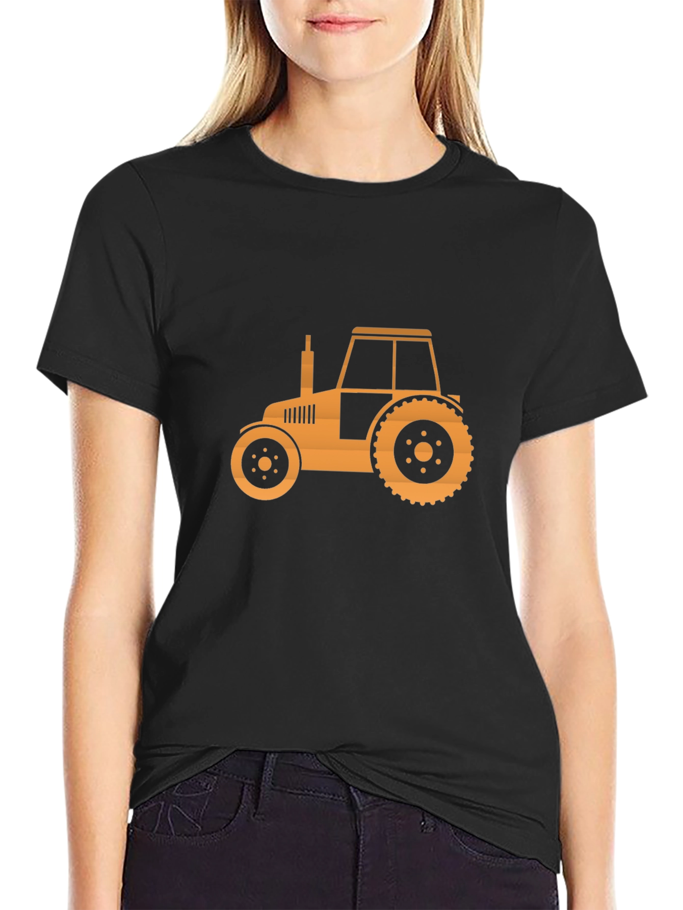 Tractor Graphic Tee - Mens Black Cotton T-Shirt