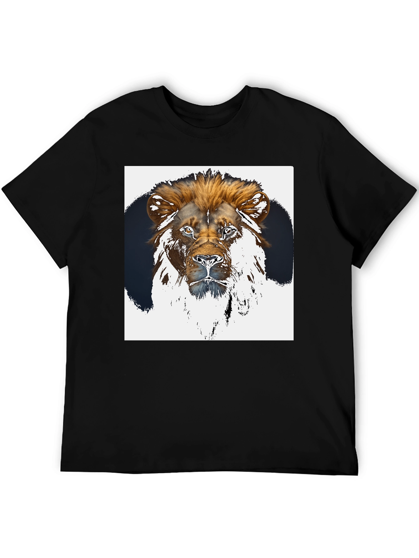 Lion Graphic Tee - Black Short Sleeve Shirt