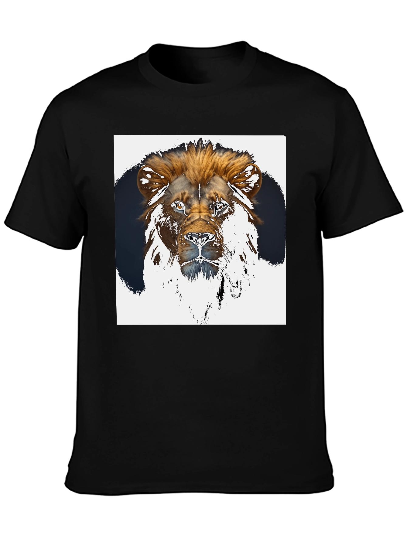 Lion Graphic Tee - Black Short Sleeve Shirt