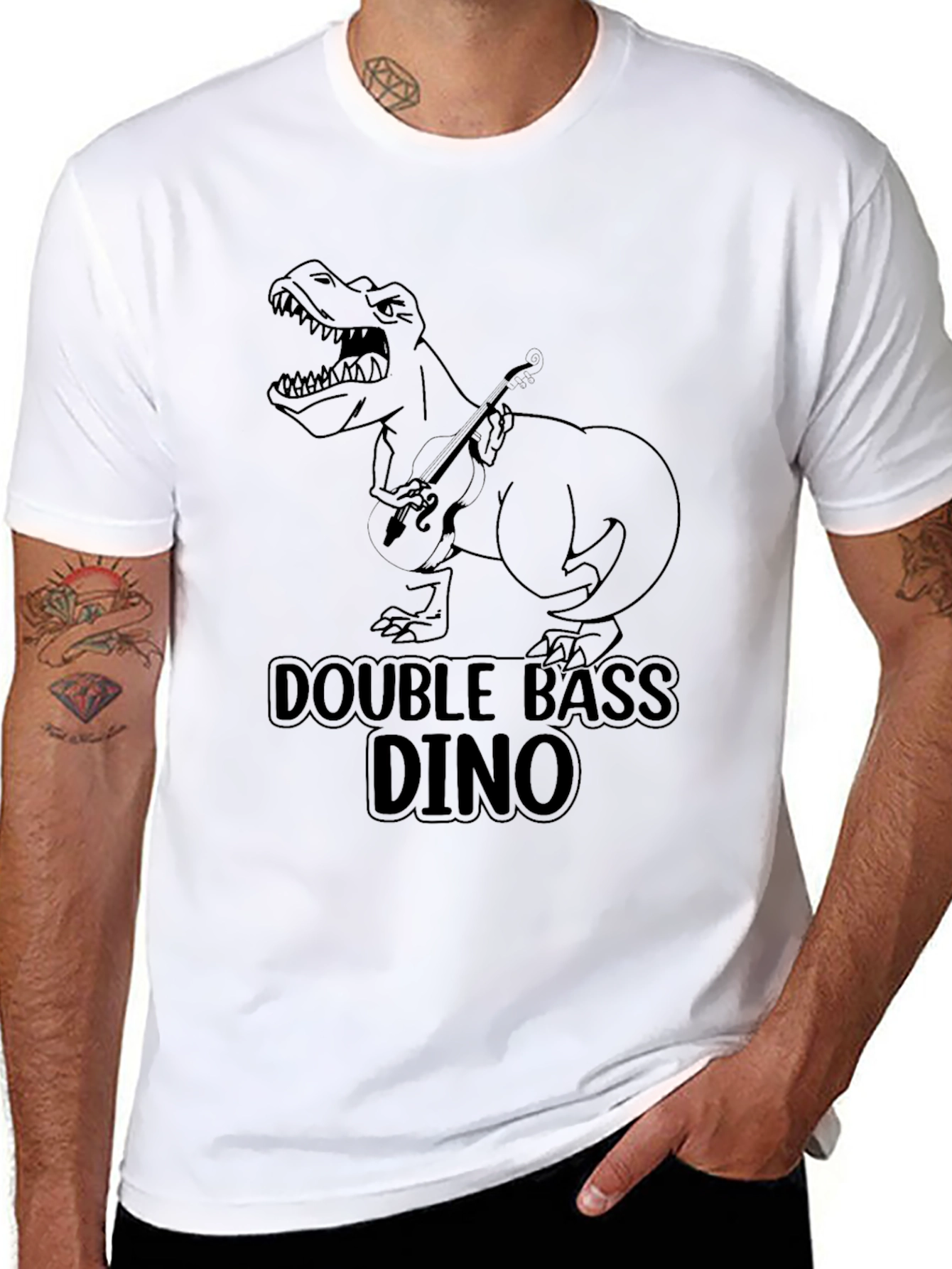 Double Bass Dino Graphic T-Shirt