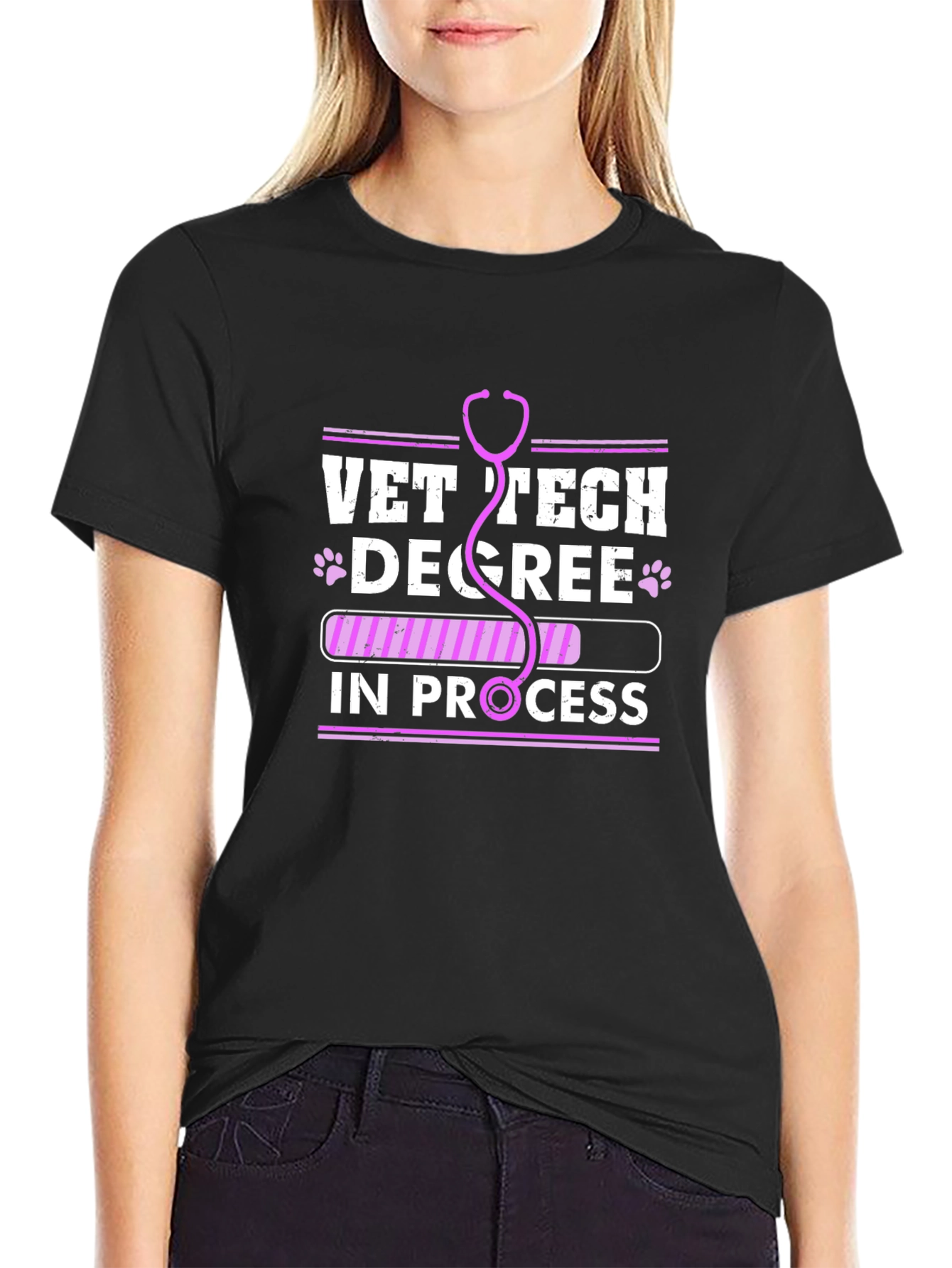 Vet Tech Degree In Progress T-Shirt Veterinary Student Tee