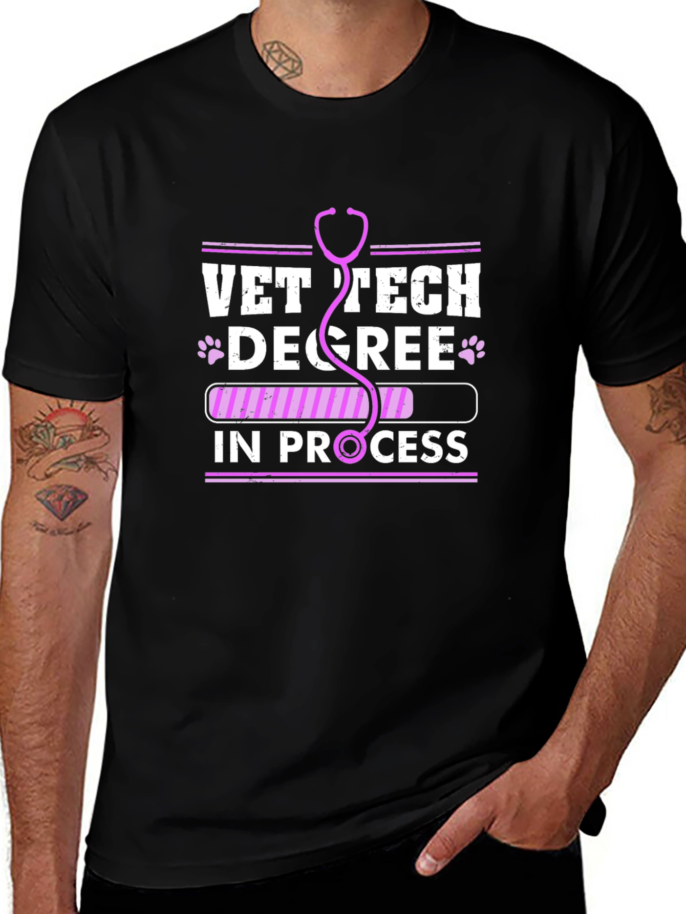Vet Tech Degree In Progress T-Shirt Veterinary Student Tee