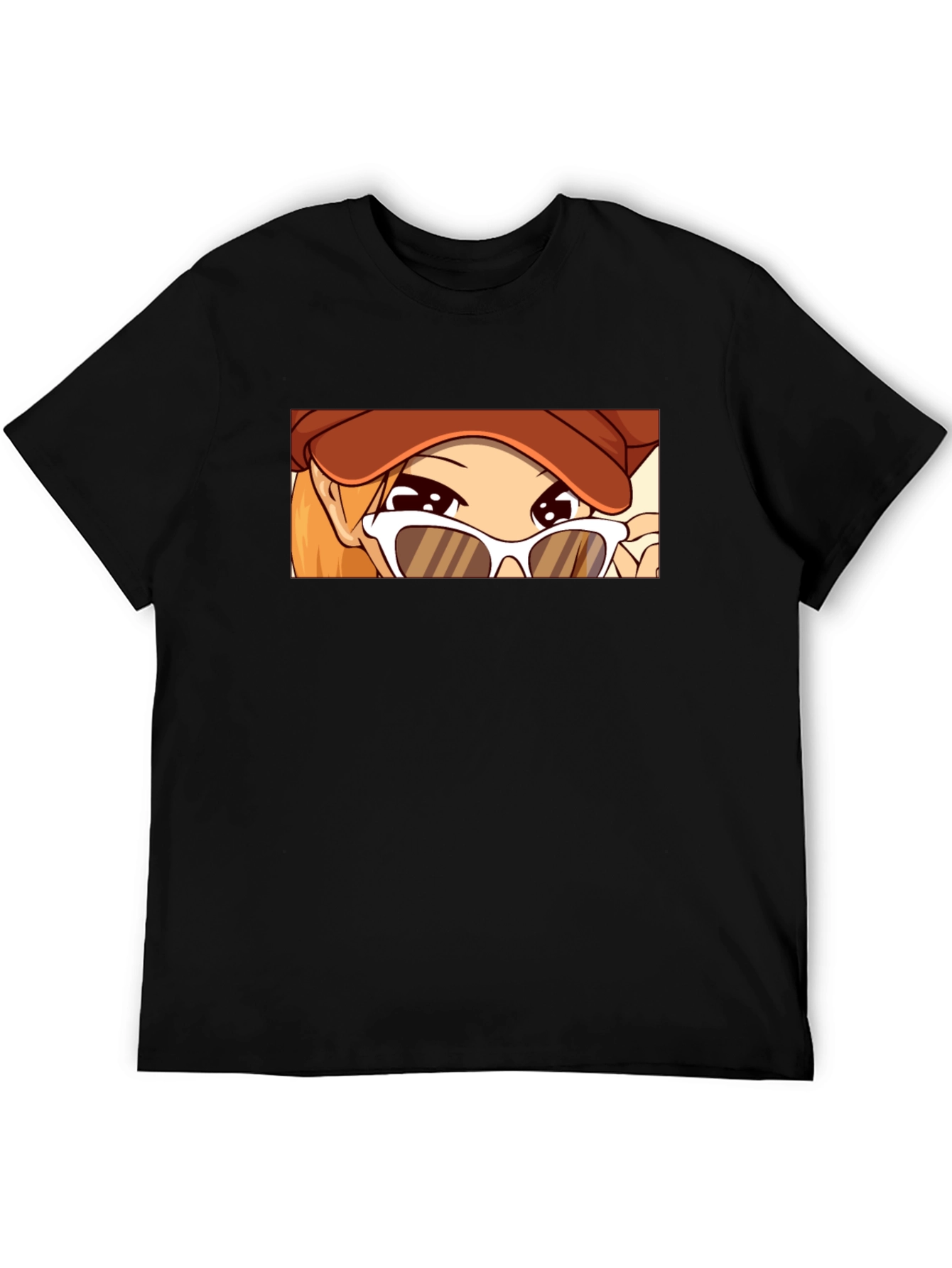 Anime Girl Graphic Tee - Stylish Black T-Shirt