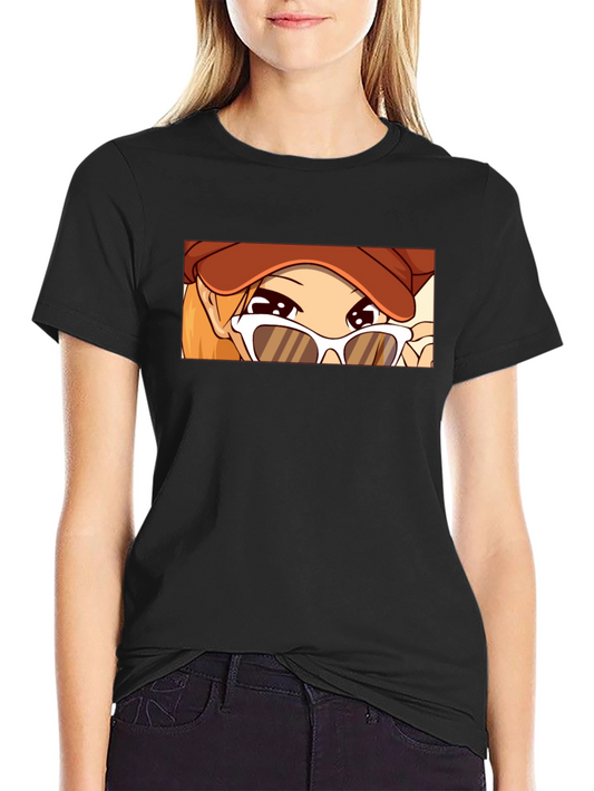 Anime Girl Graphic Tee - Stylish Black T-Shirt