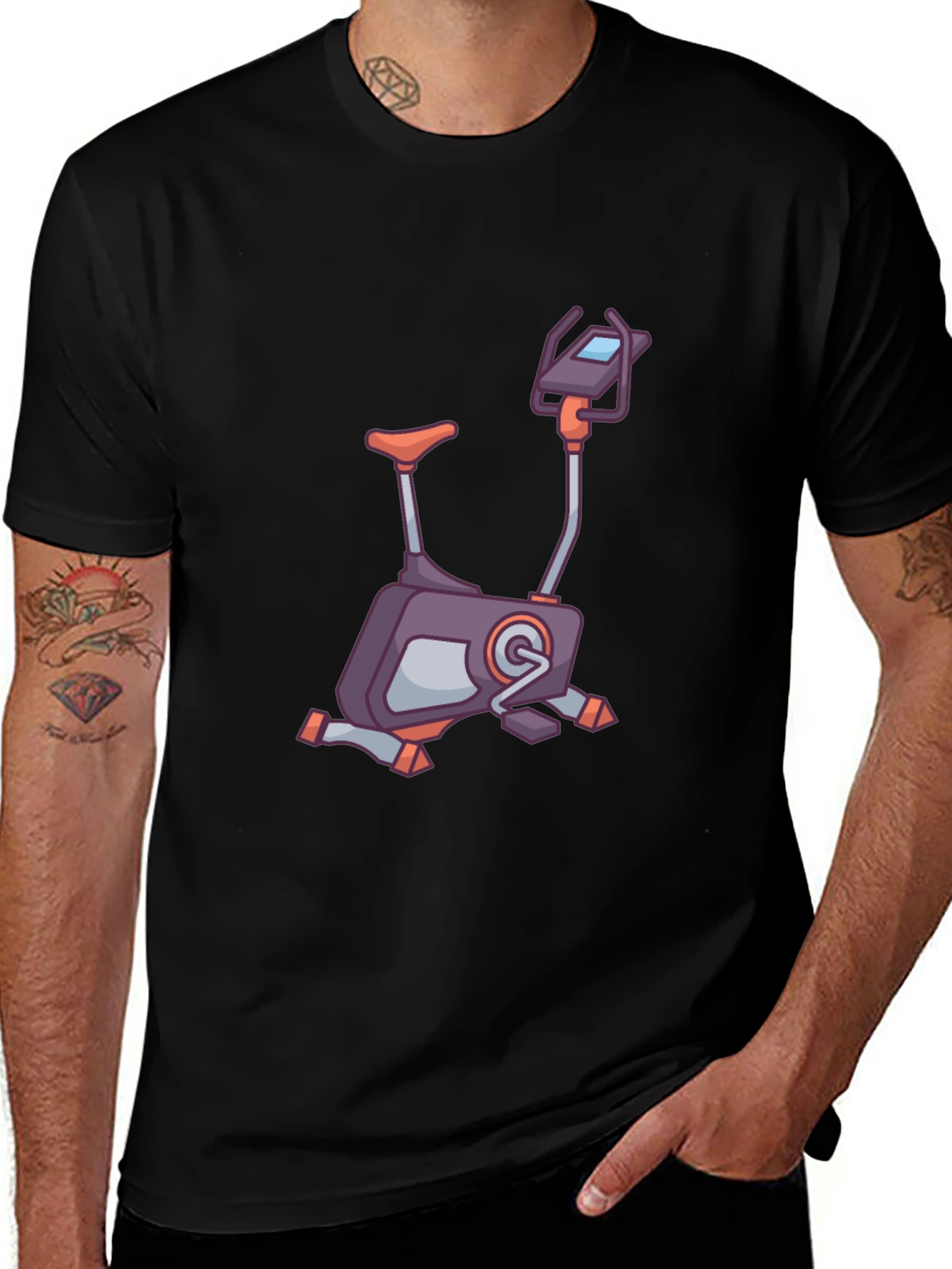 Exercise Bike Graphic Tee - Fitness Enthusiast Shirt