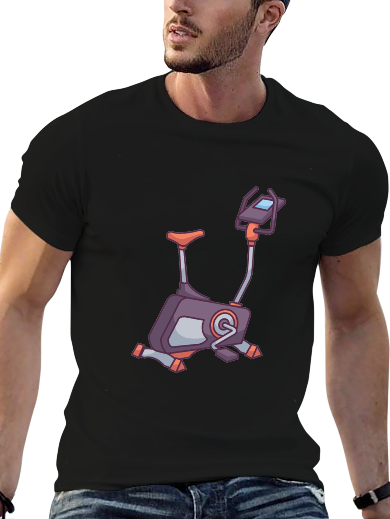 Exercise Bike Graphic Tee - Fitness Enthusiast Shirt