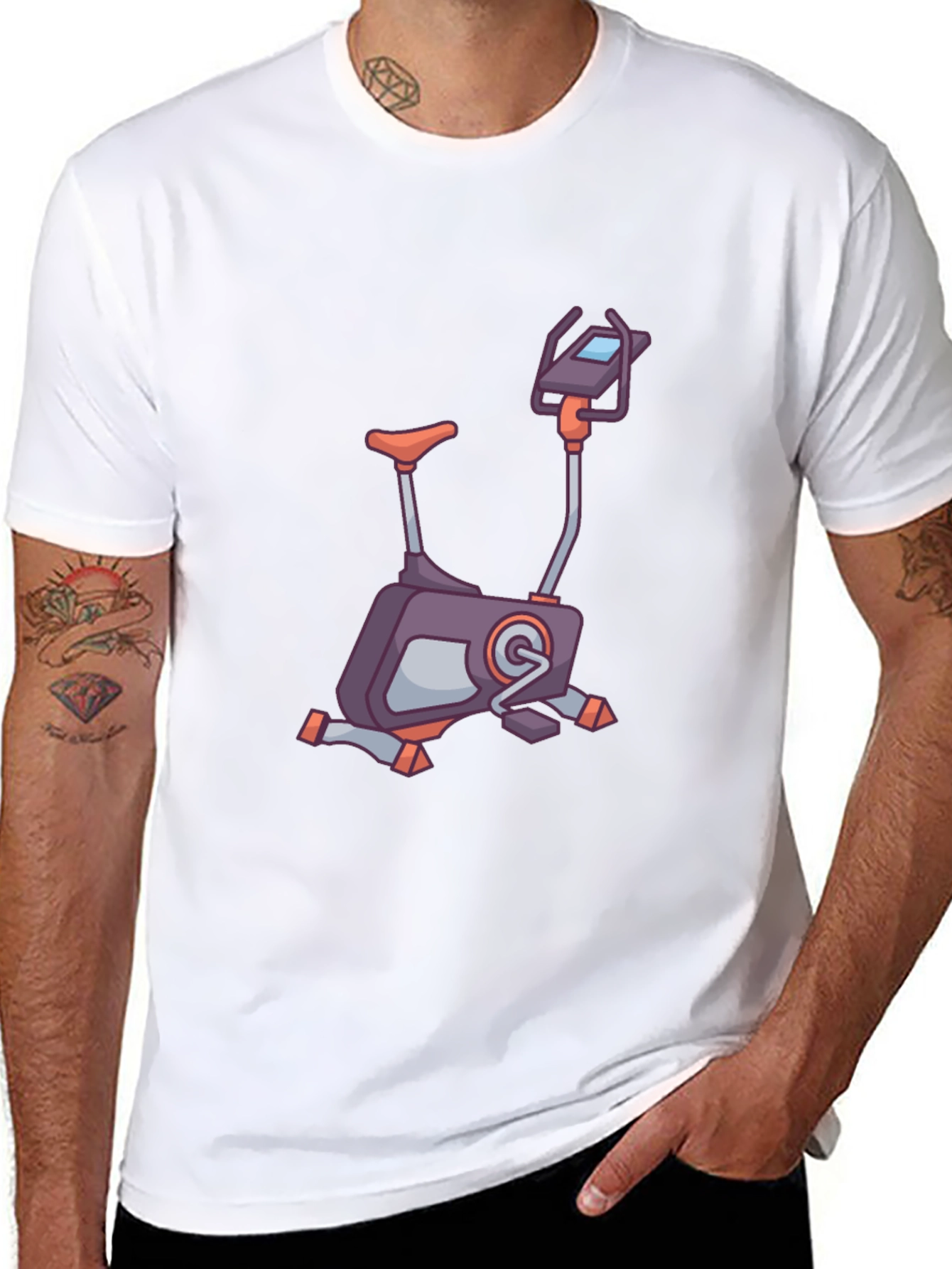 Exercise Bike Graphic Tee - Fitness Enthusiast Shirt
