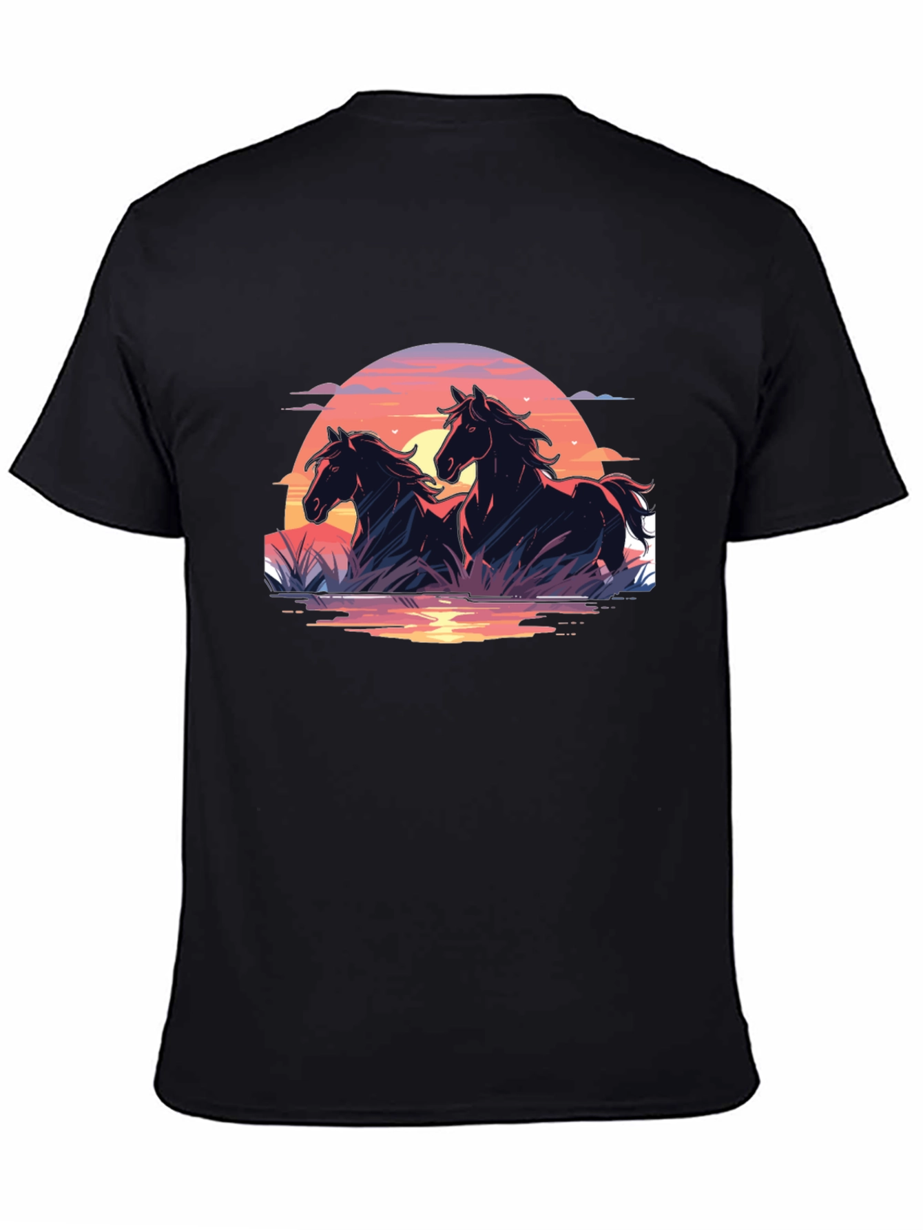 Black Horse Sunset Graphic Tee