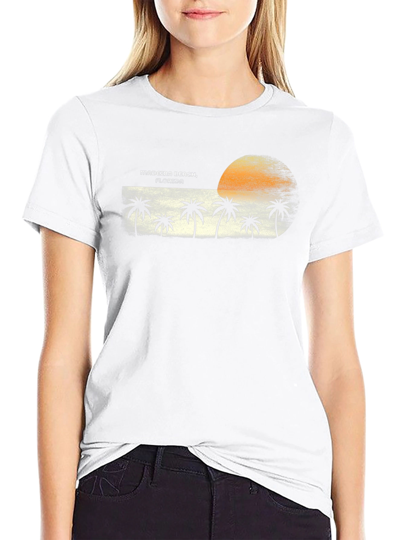 Madeira Beach Florida Palm Tree Sunset Graphic T-Shirt