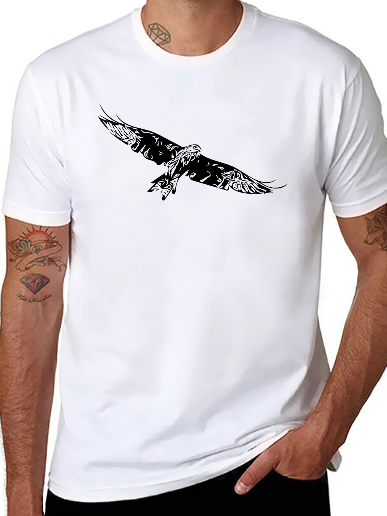 Black Eagle Graphic Tee - Stylish Mens T-Shirt