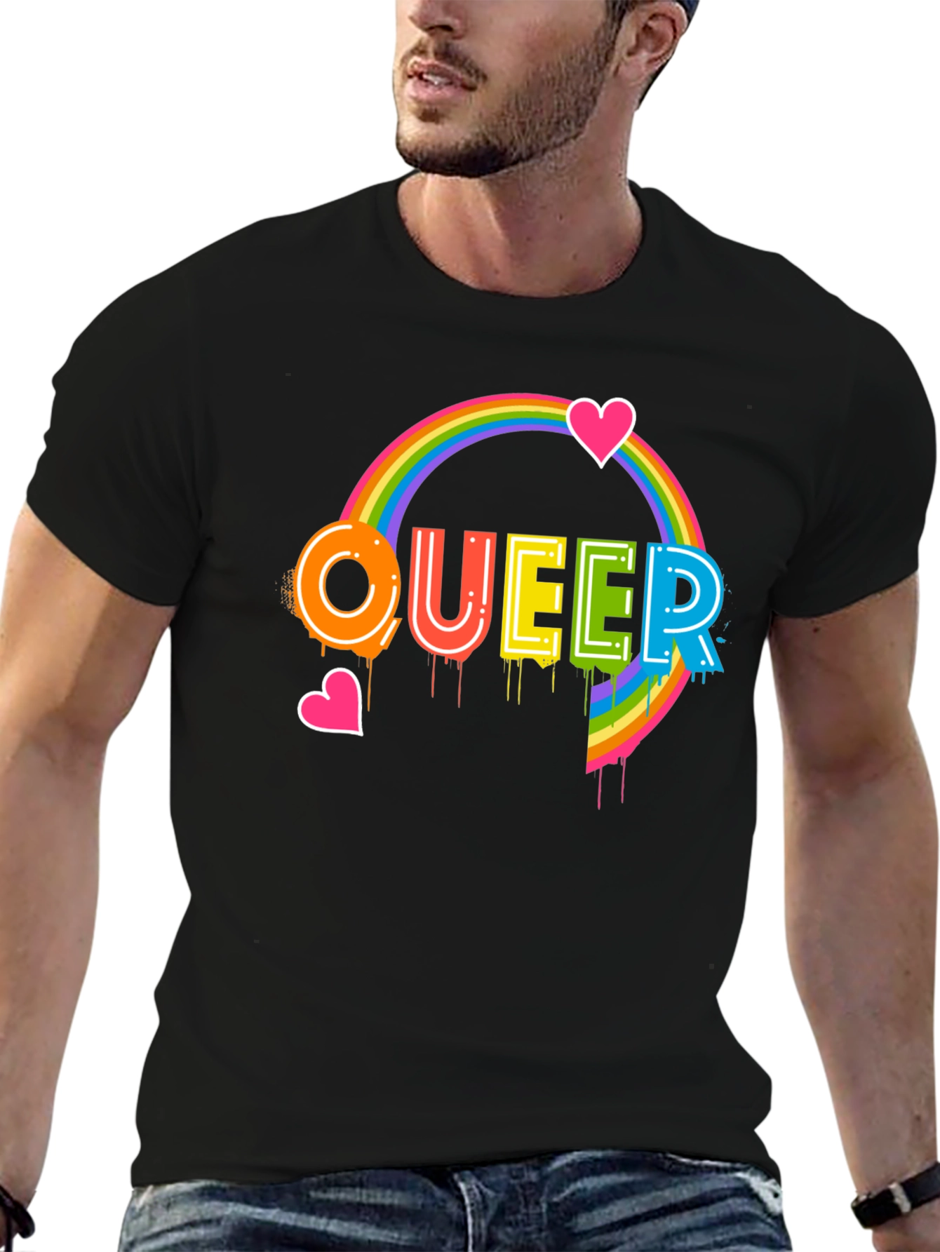 Queer Pride Rainbow Heart T-Shirt