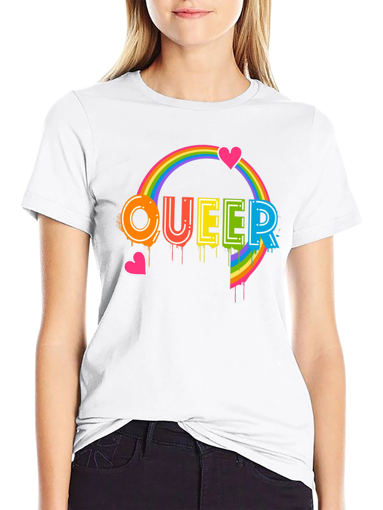Queer Pride Rainbow Heart T-Shirt