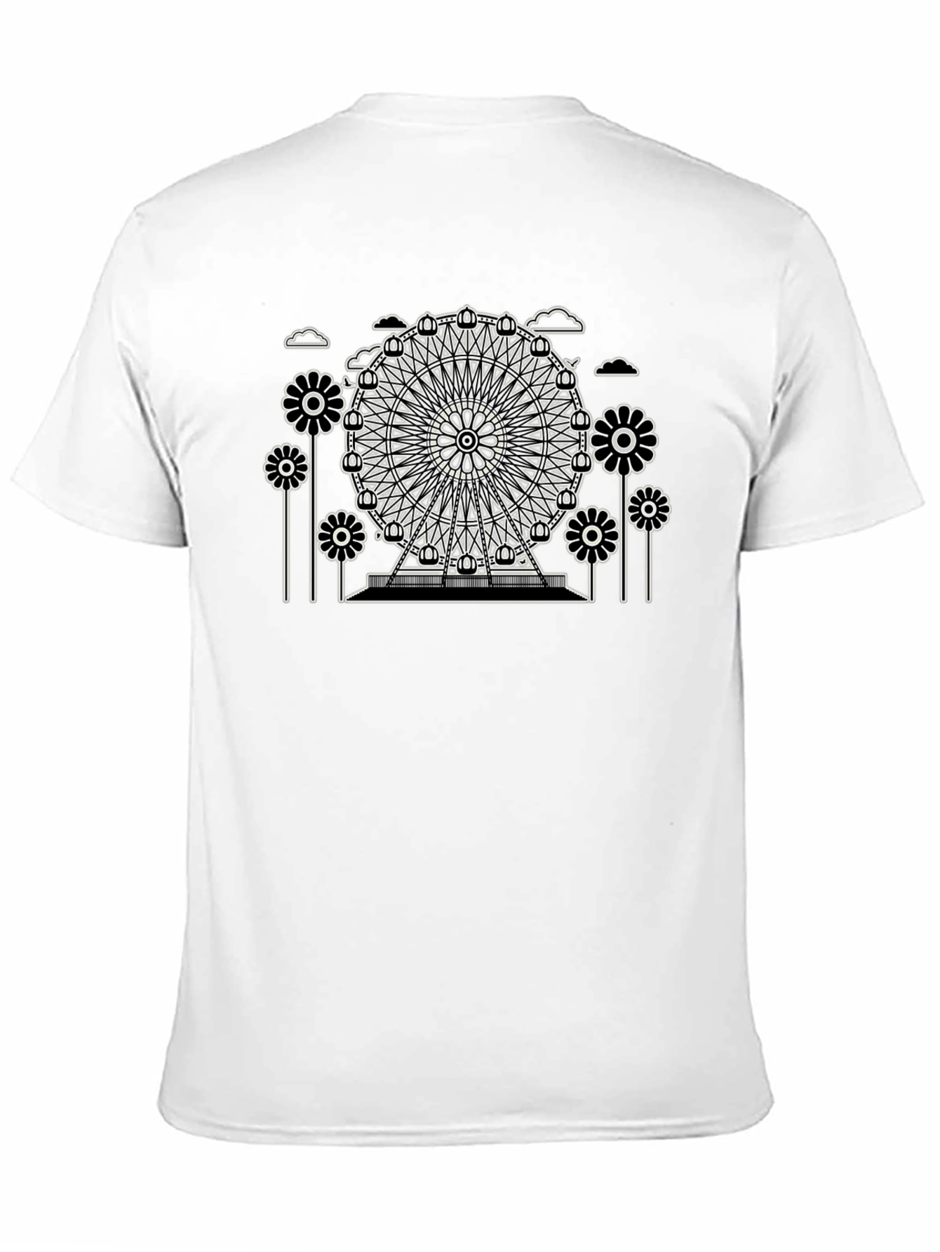 Ferris Wheel Graphic Tee - Black Cotton T-Shirt