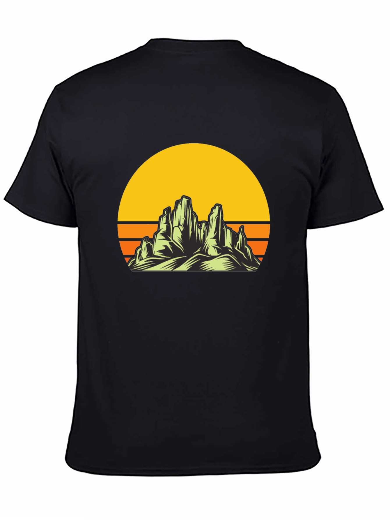 Sunset Mountain Graphic Tee - Black