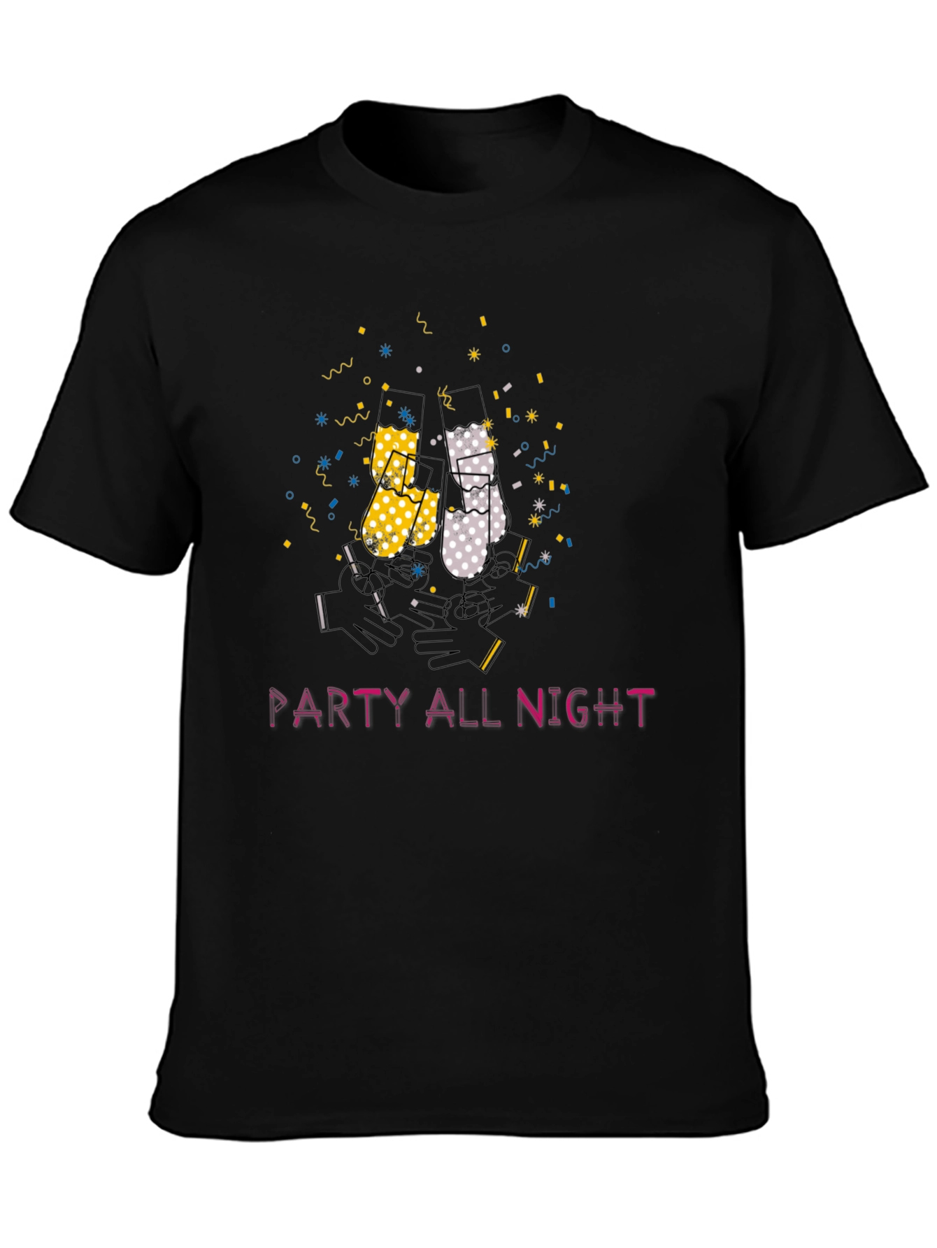 Party All Night Graphic Tee - Black