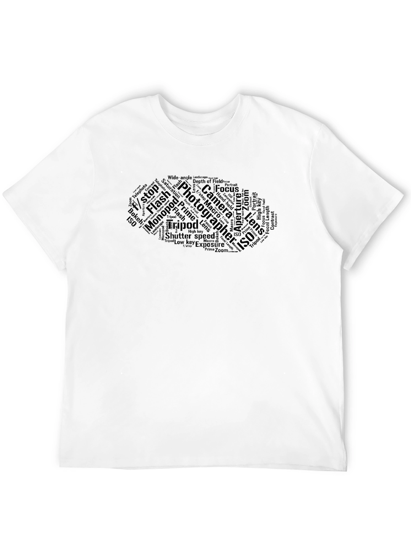Photographer Word Art Black T-Shirt