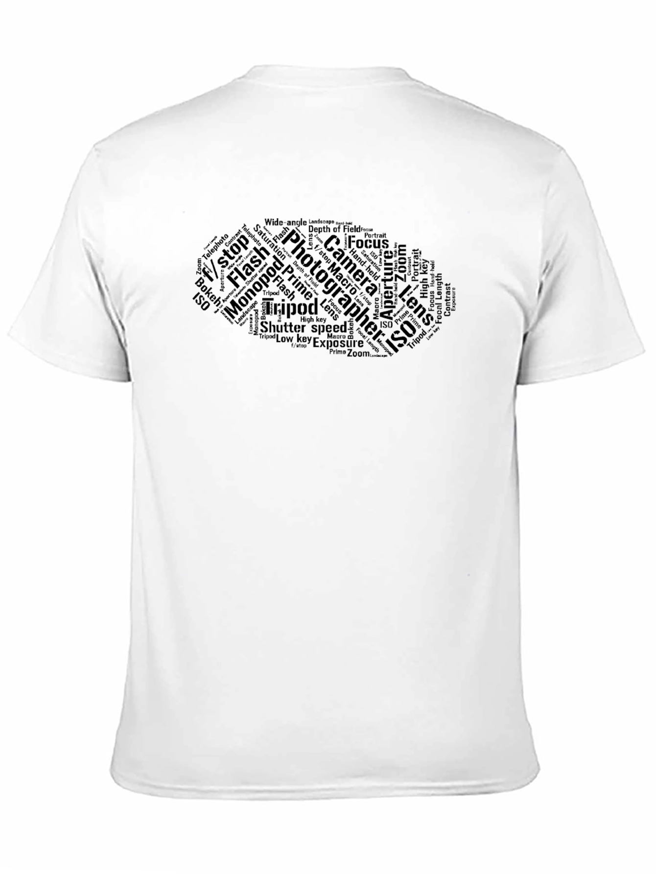 Photographer Word Art Black T-Shirt