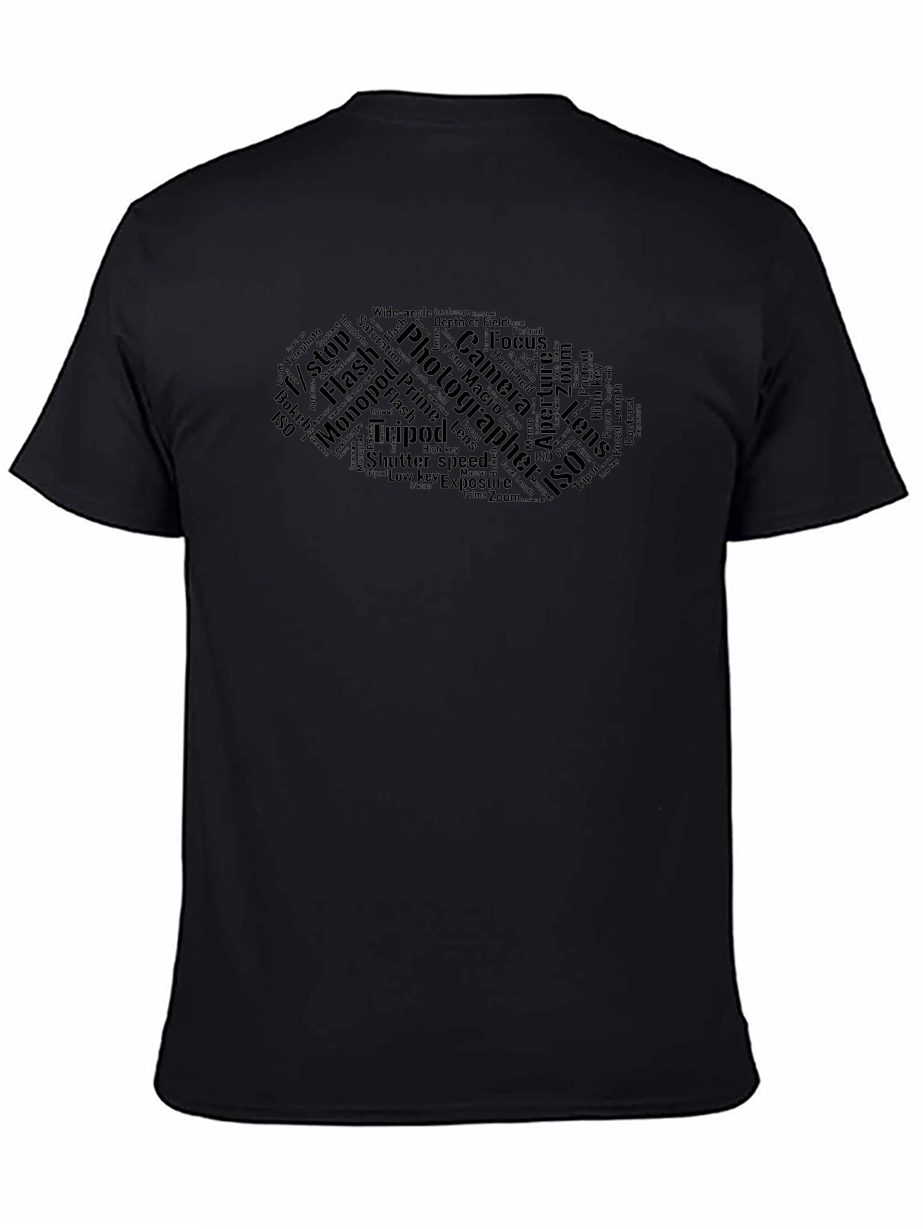 Photographer Word Art Black T-Shirt