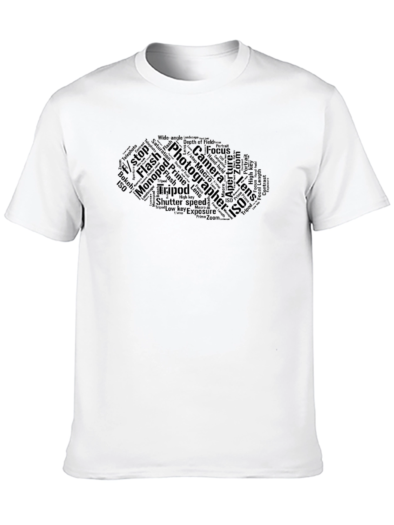 Photographer Word Art Black T-Shirt