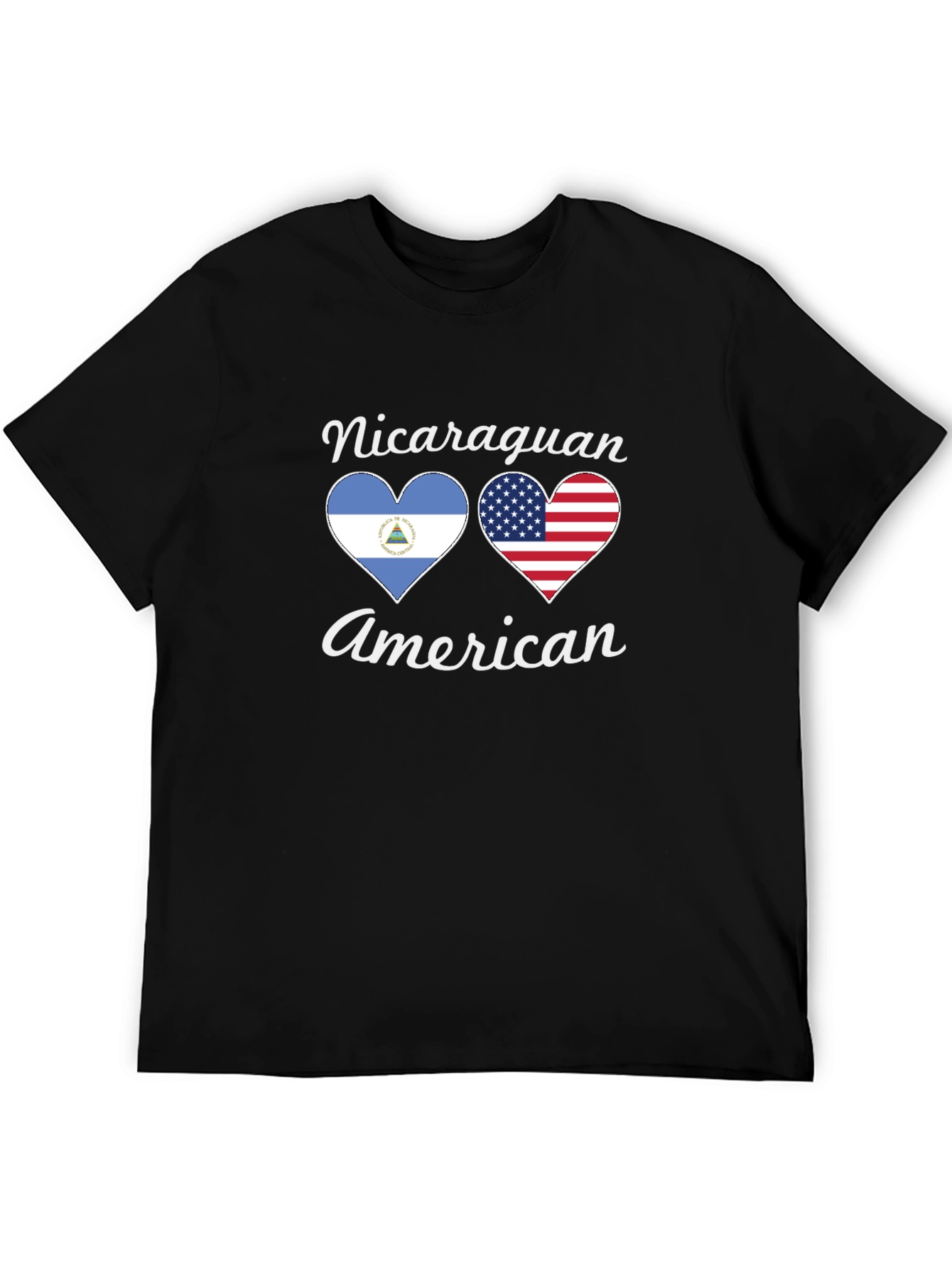 Nicaraguan American Flag Heart T-Shirt