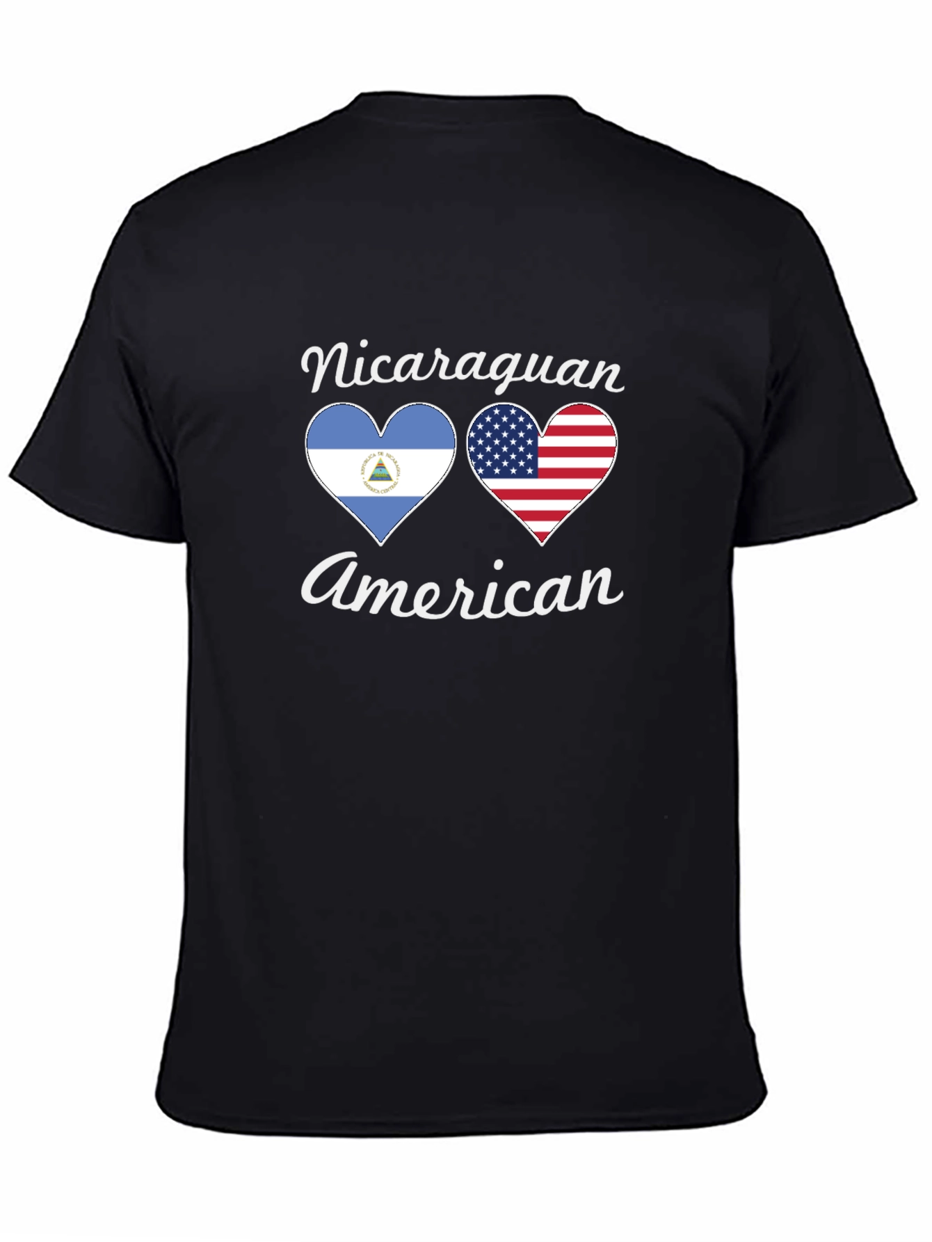 Nicaraguan American Flag Heart T-Shirt