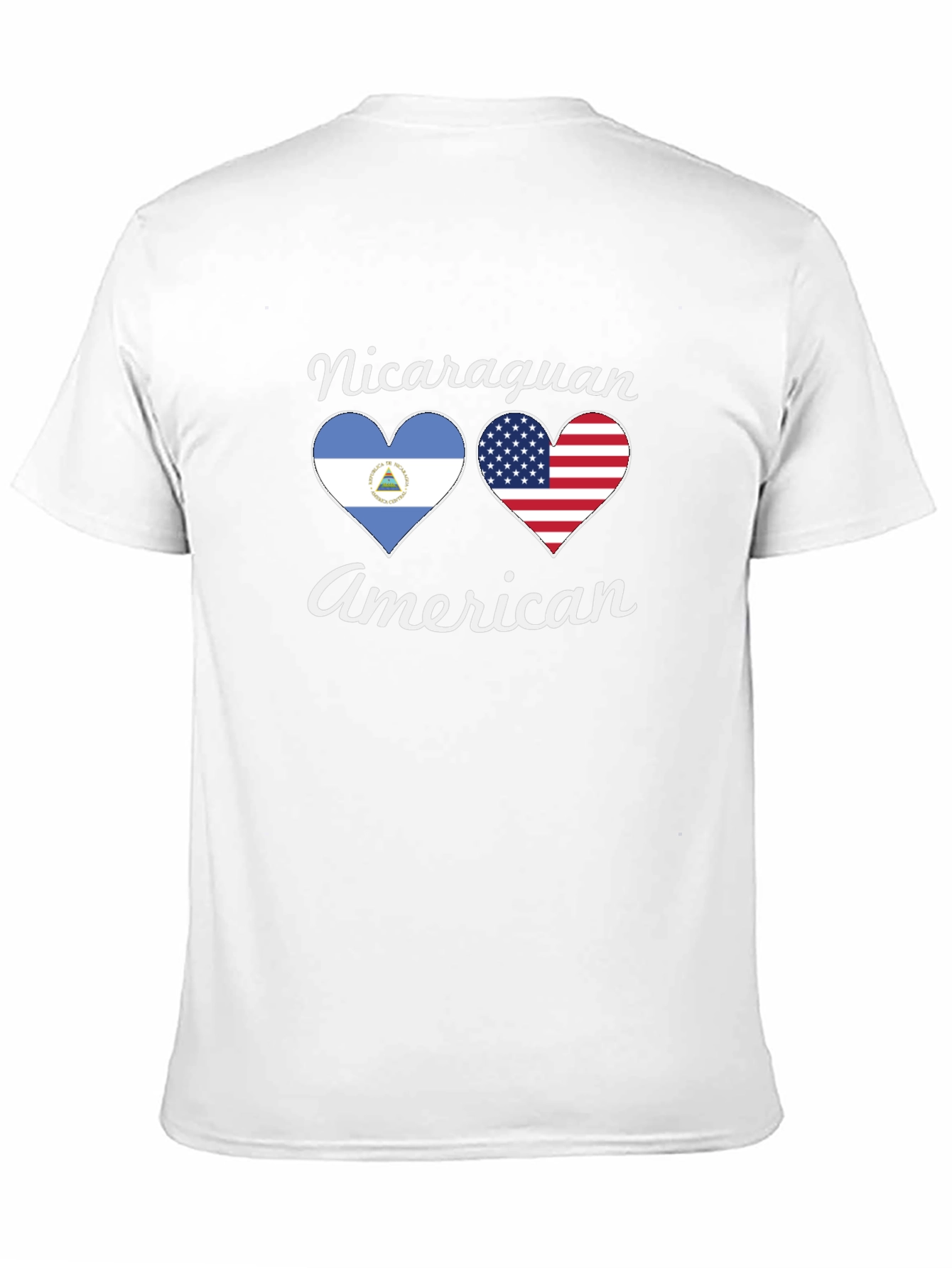 Nicaraguan American Flag Heart T-Shirt
