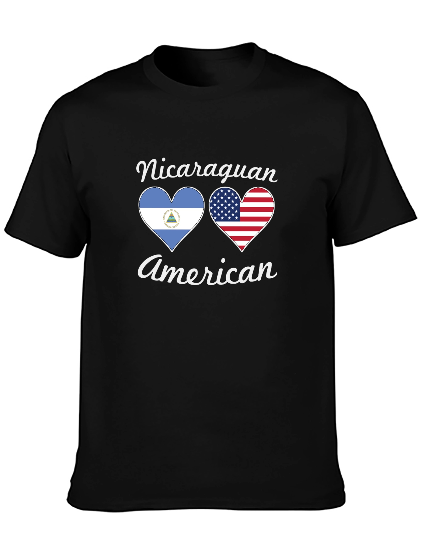 Nicaraguan American Flag Heart T-Shirt