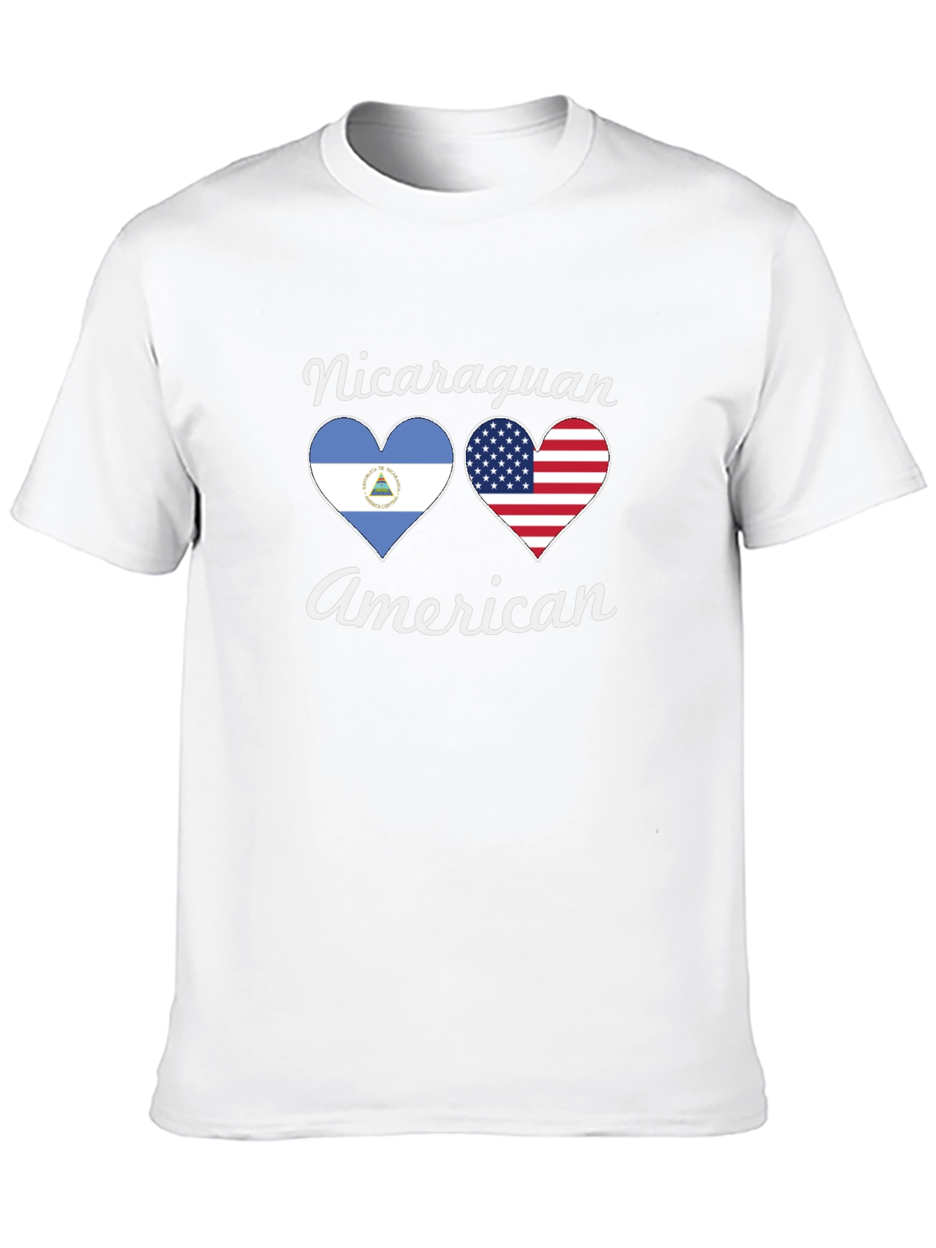 Nicaraguan American Flag Heart T-Shirt