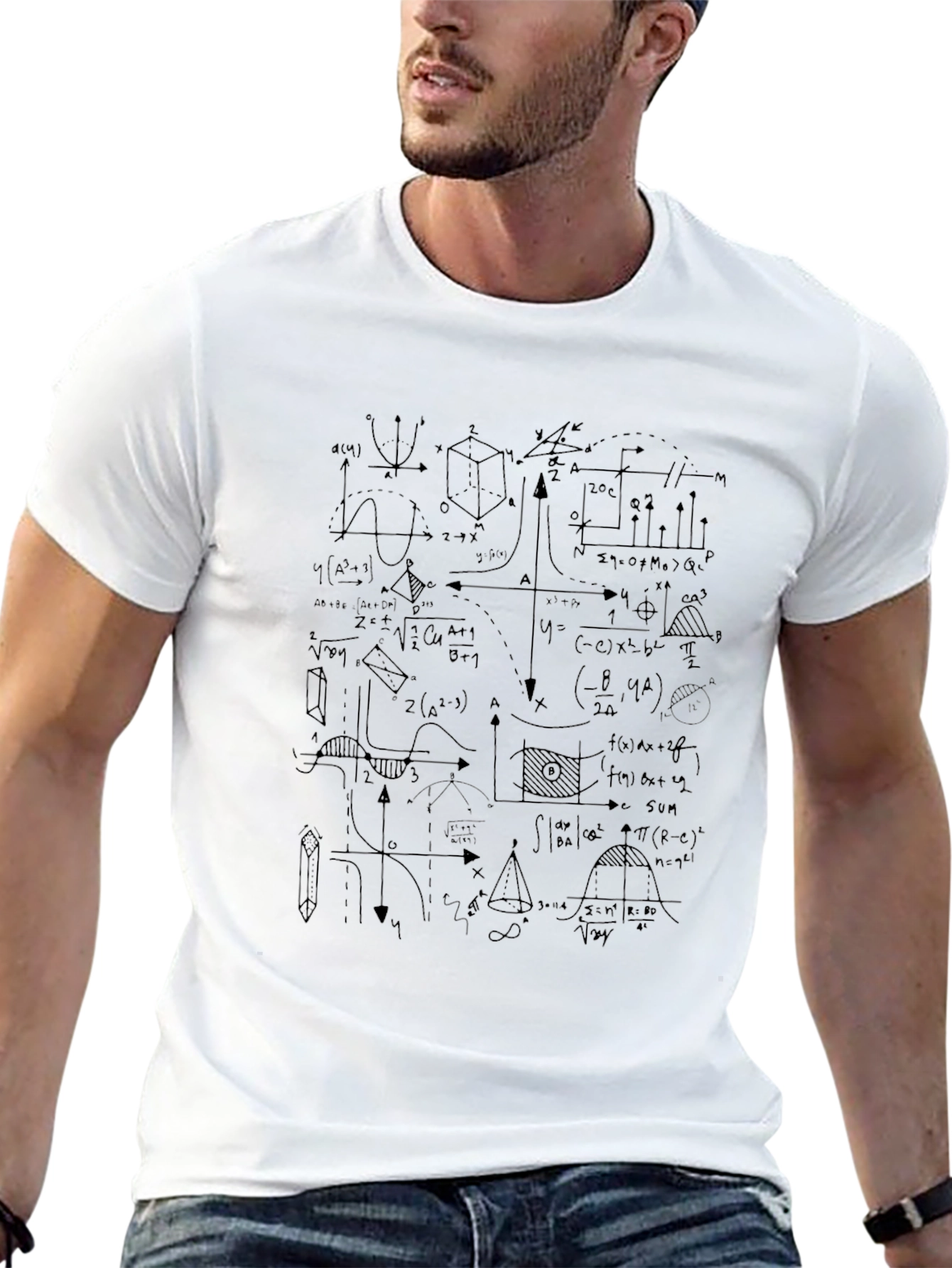 Math Equations Graphic Print T-Shirt