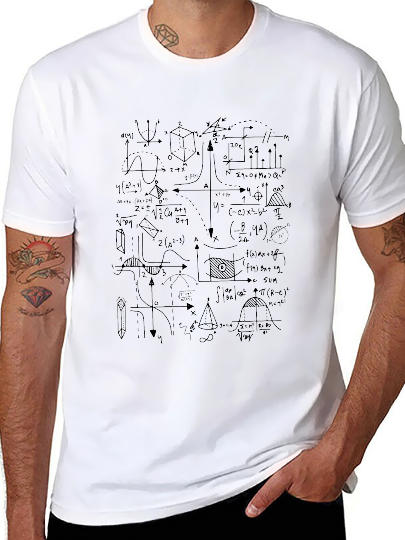 Math Equations Graphic Print T-Shirt