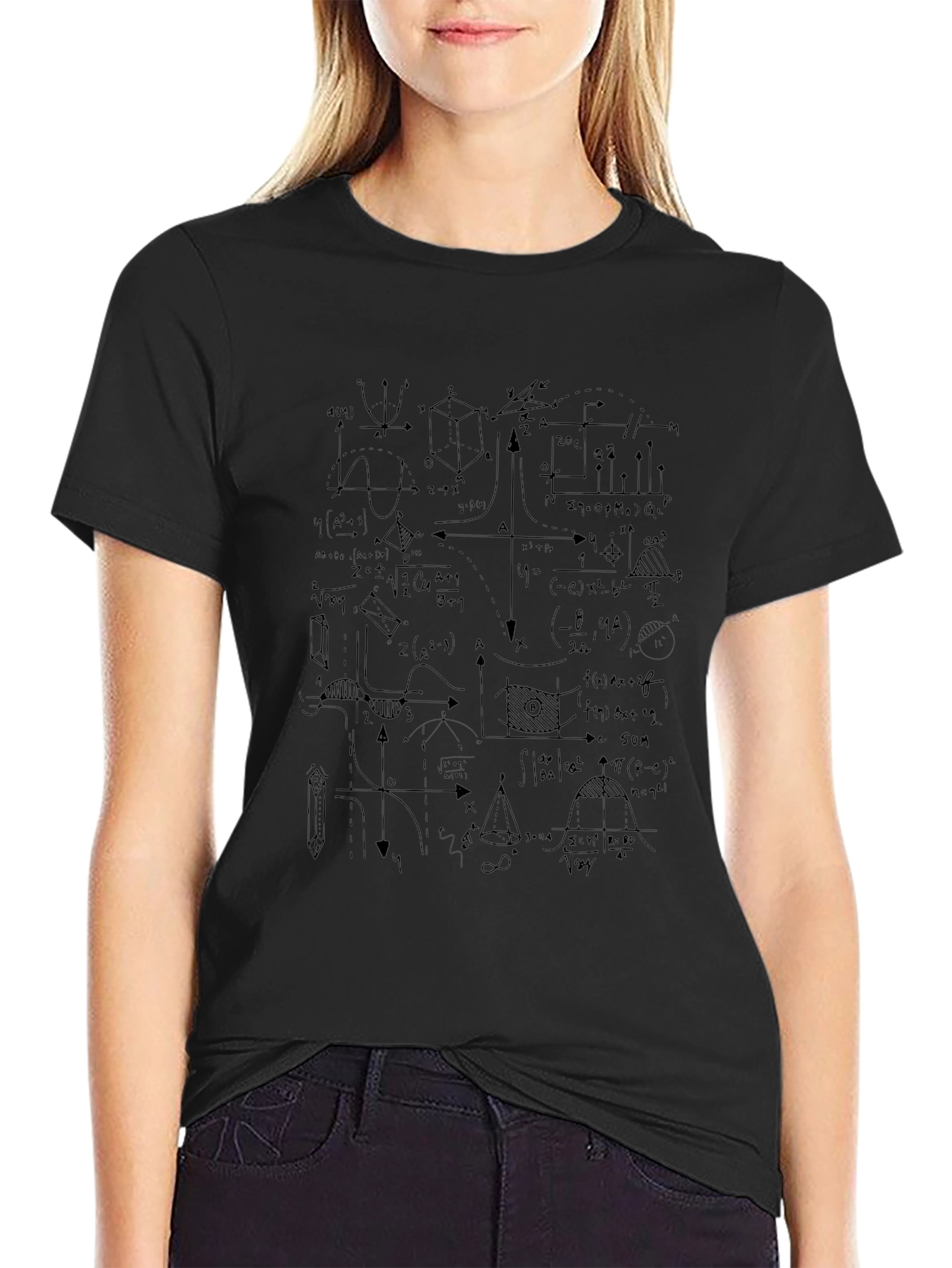 Math Equations Graphic Print T-Shirt