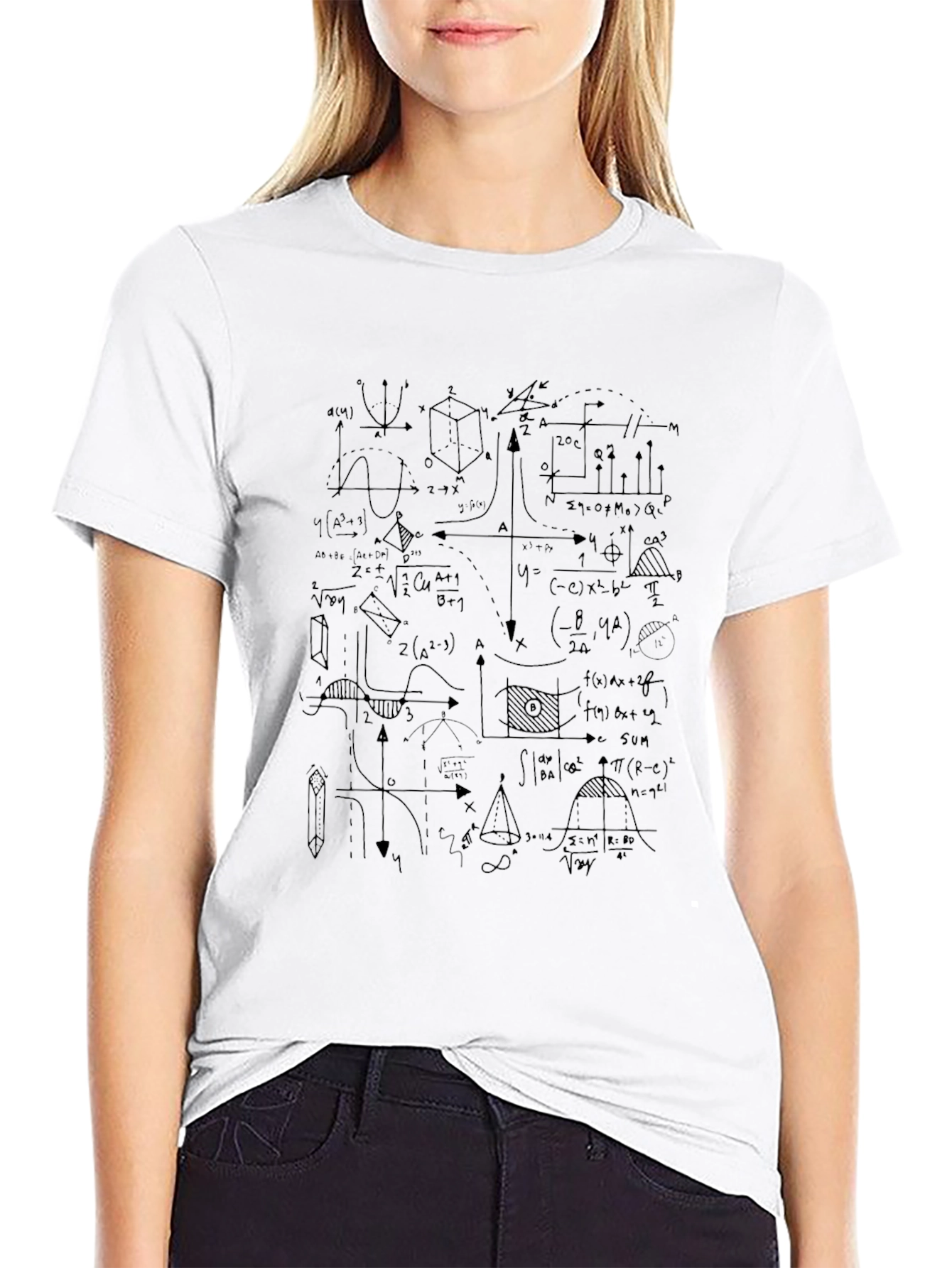 Math Equations Graphic Print T-Shirt