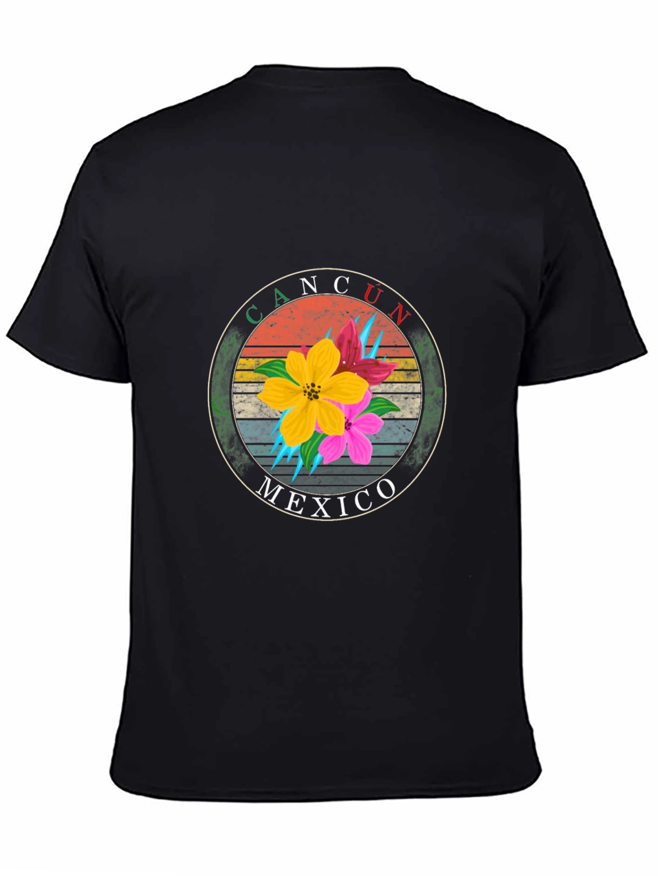 Cancun Mexico Floral T-Shirt - Summer Vacation Tee