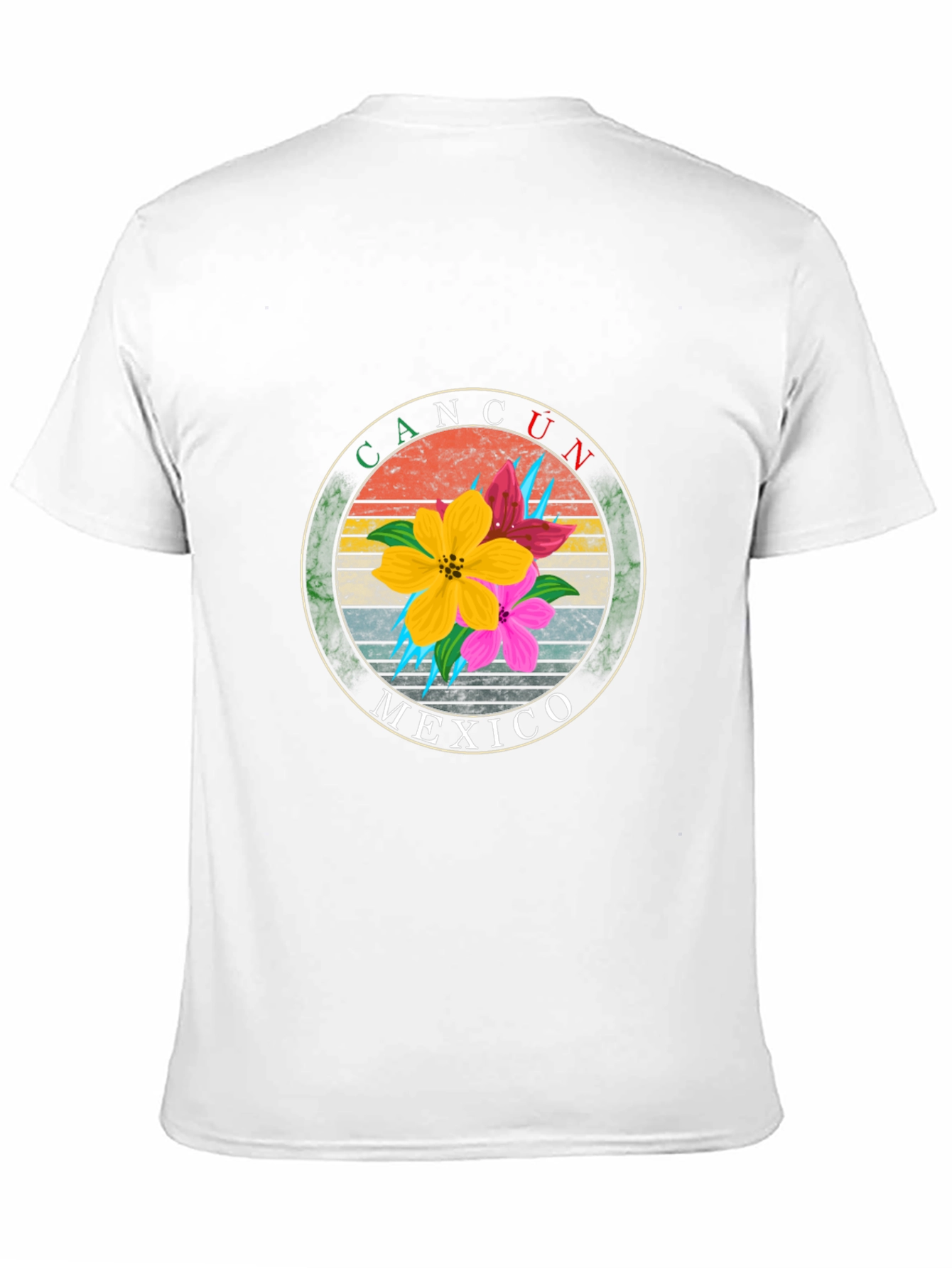 Cancun Mexico Floral T-Shirt - Summer Vacation Tee