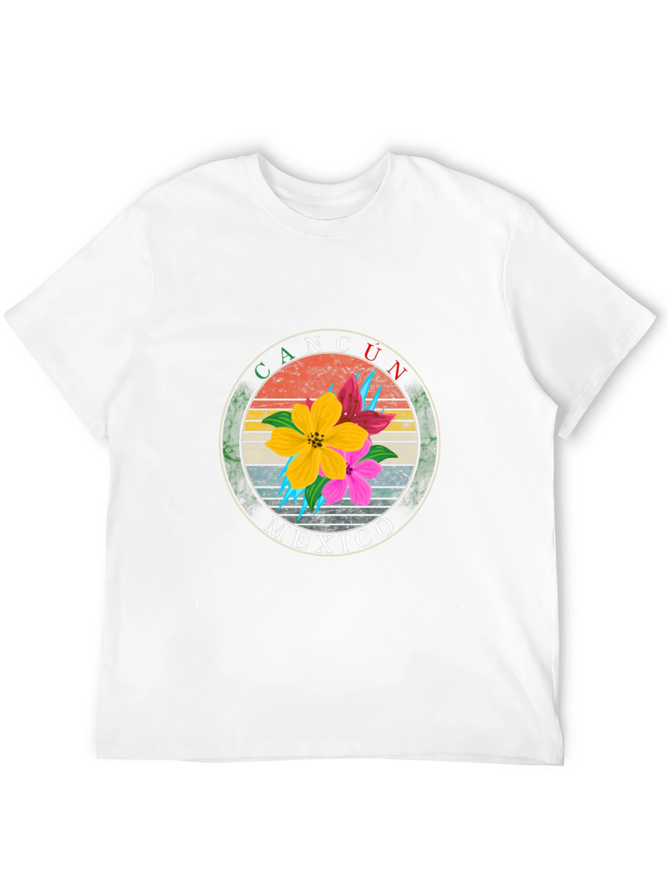 Cancun Mexico Floral T-Shirt - Summer Vacation Tee