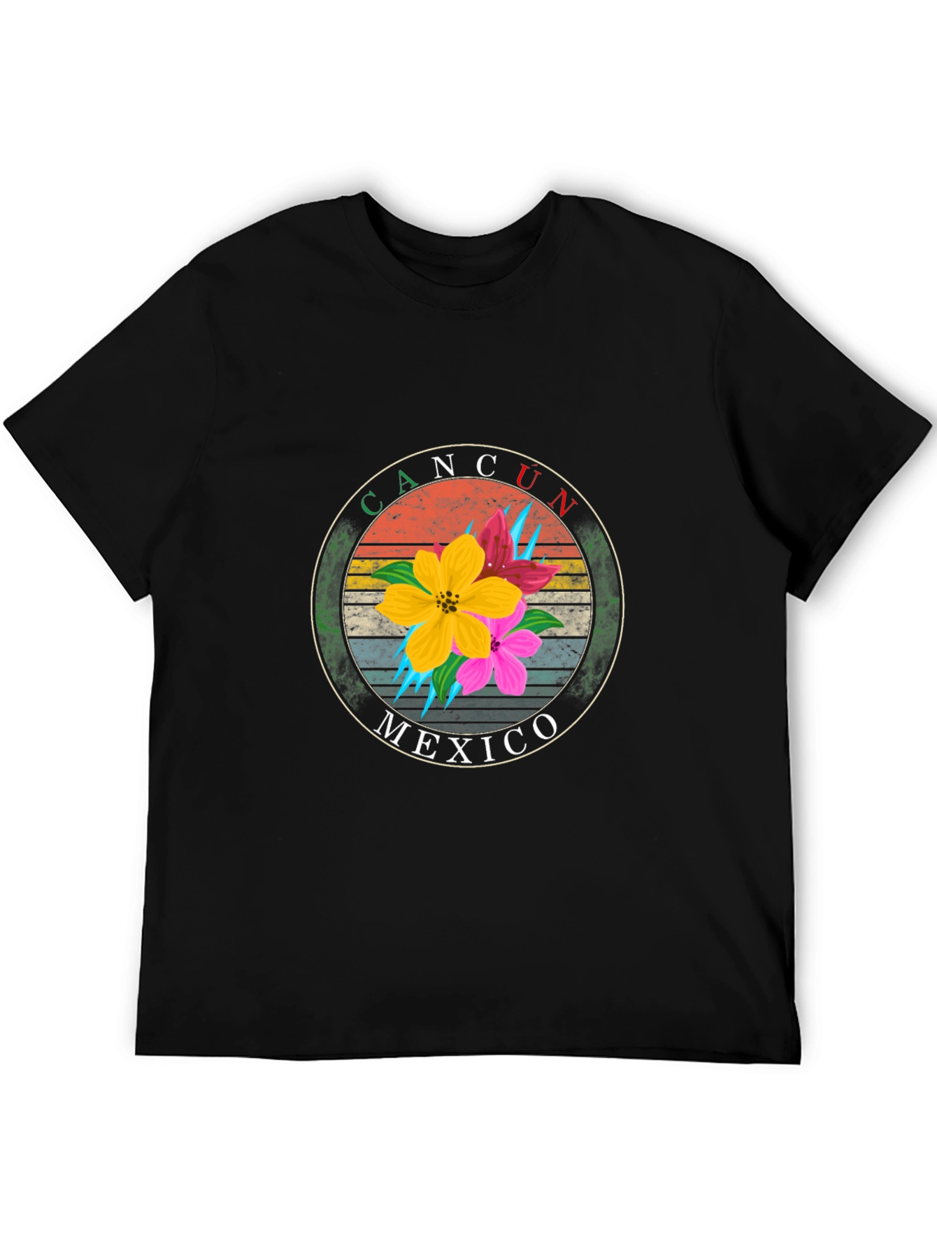 Cancun Mexico Floral T-Shirt - Summer Vacation Tee
