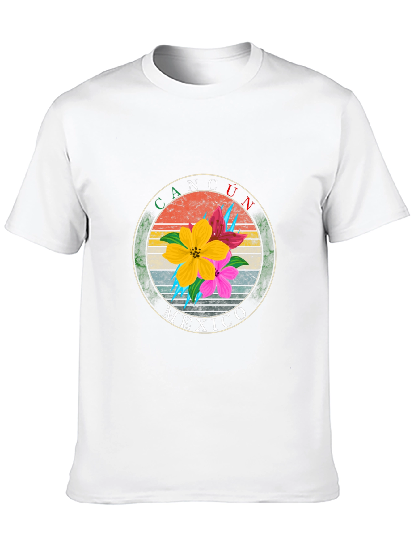 Cancun Mexico Floral T-Shirt - Summer Vacation Tee