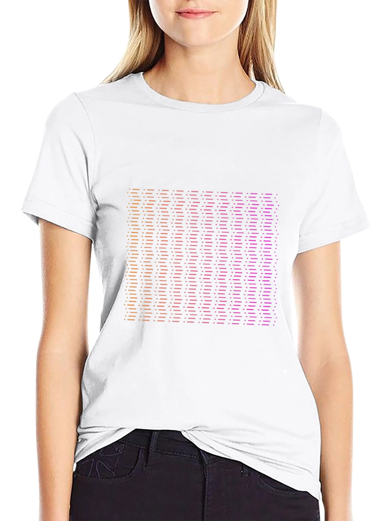 Gradient Striped Graphic Tee - Modern Black T-Shirt