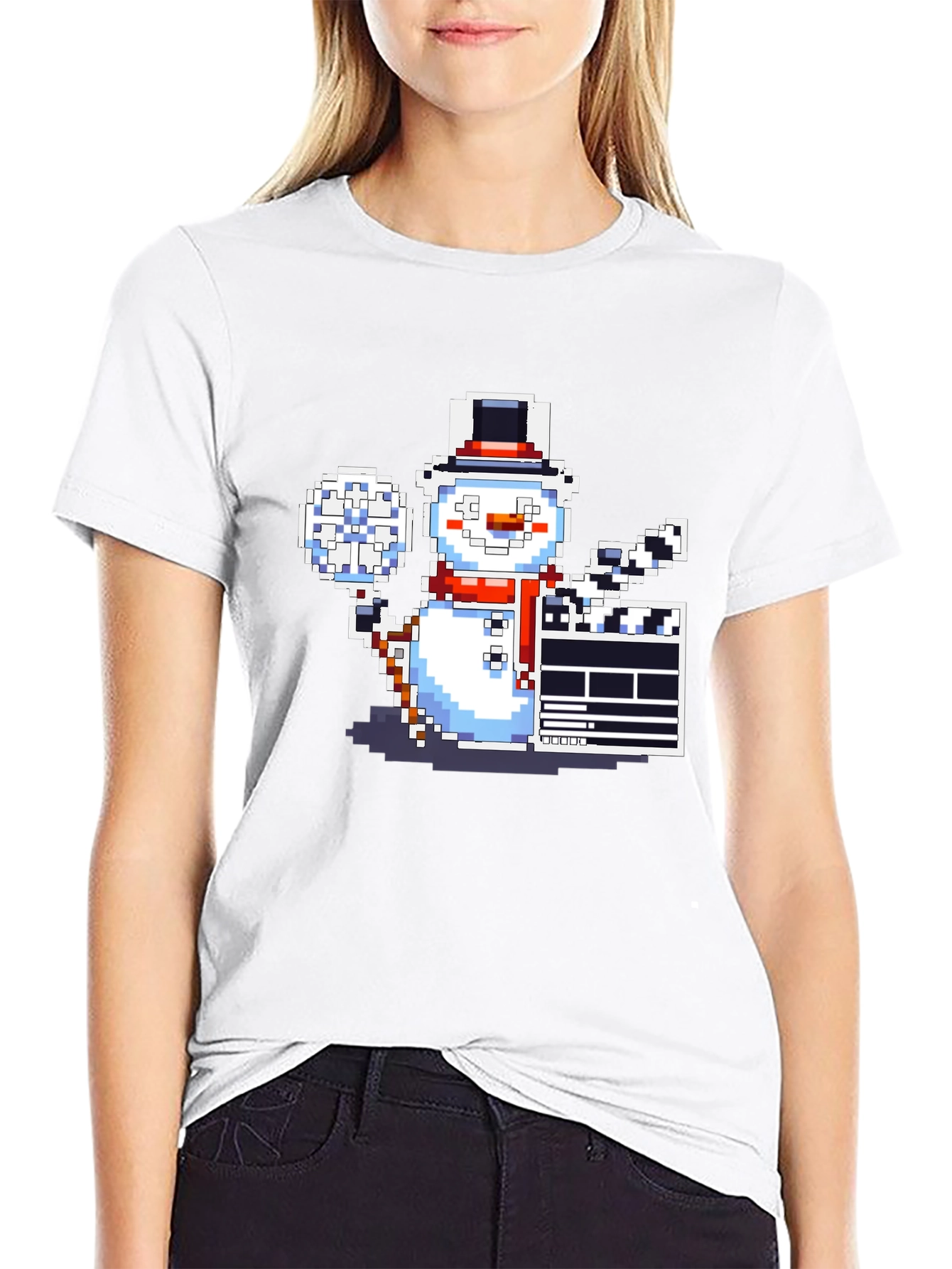 Pixel Snowman Filmmaker T-Shirt