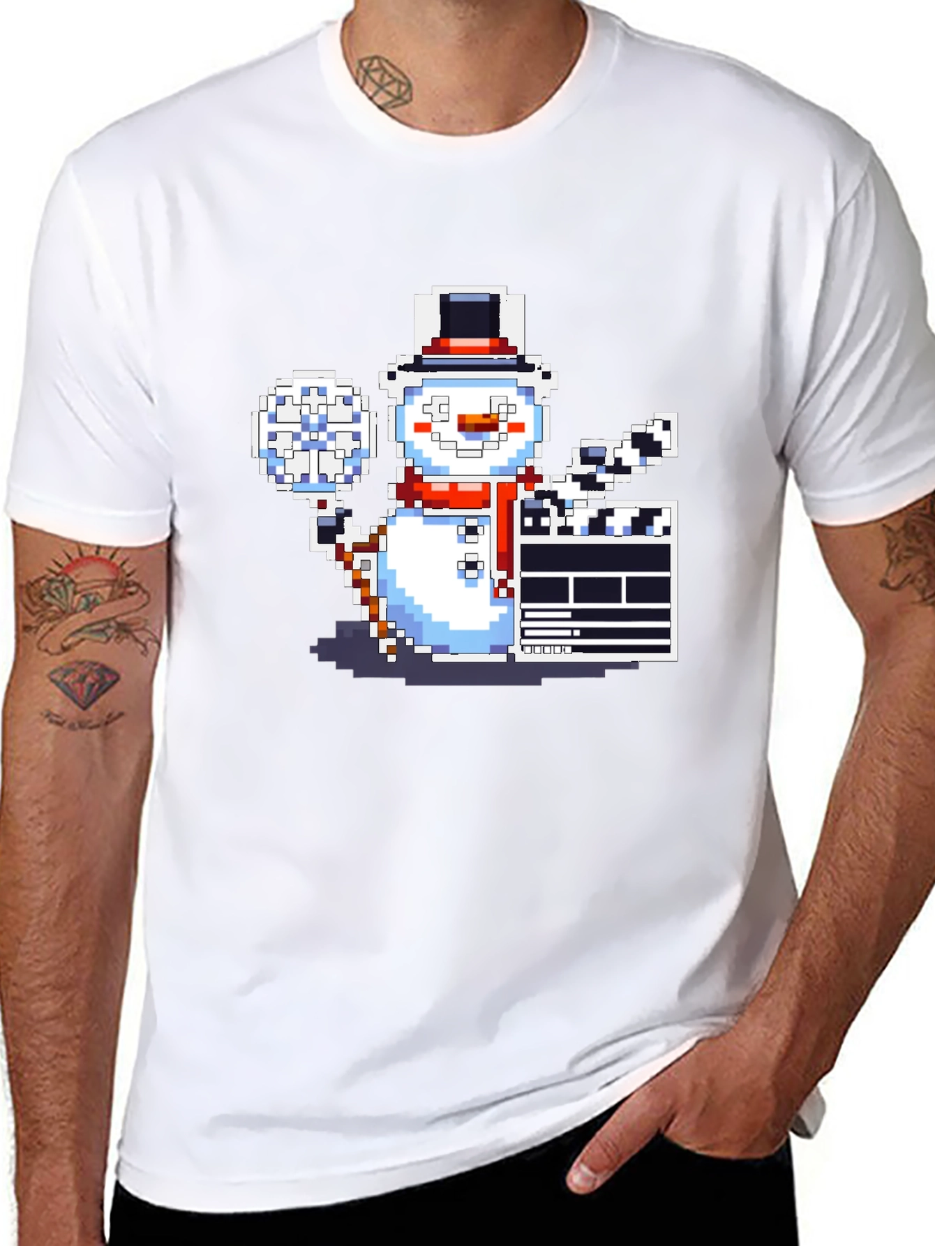 Pixel Snowman Filmmaker T-Shirt