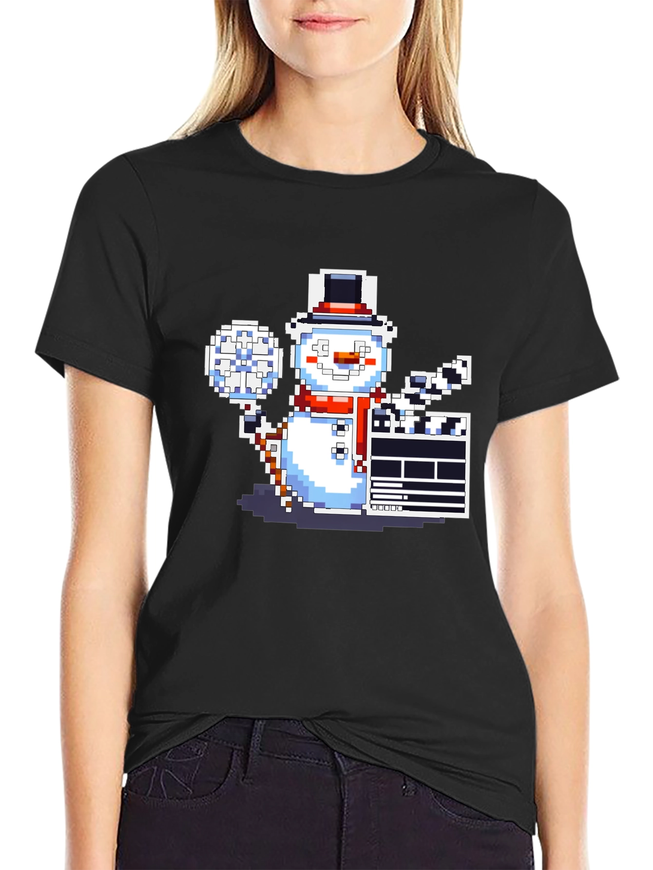 Pixel Snowman Filmmaker T-Shirt
