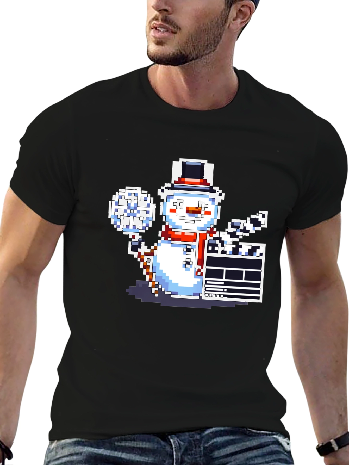 Pixel Snowman Filmmaker T-Shirt