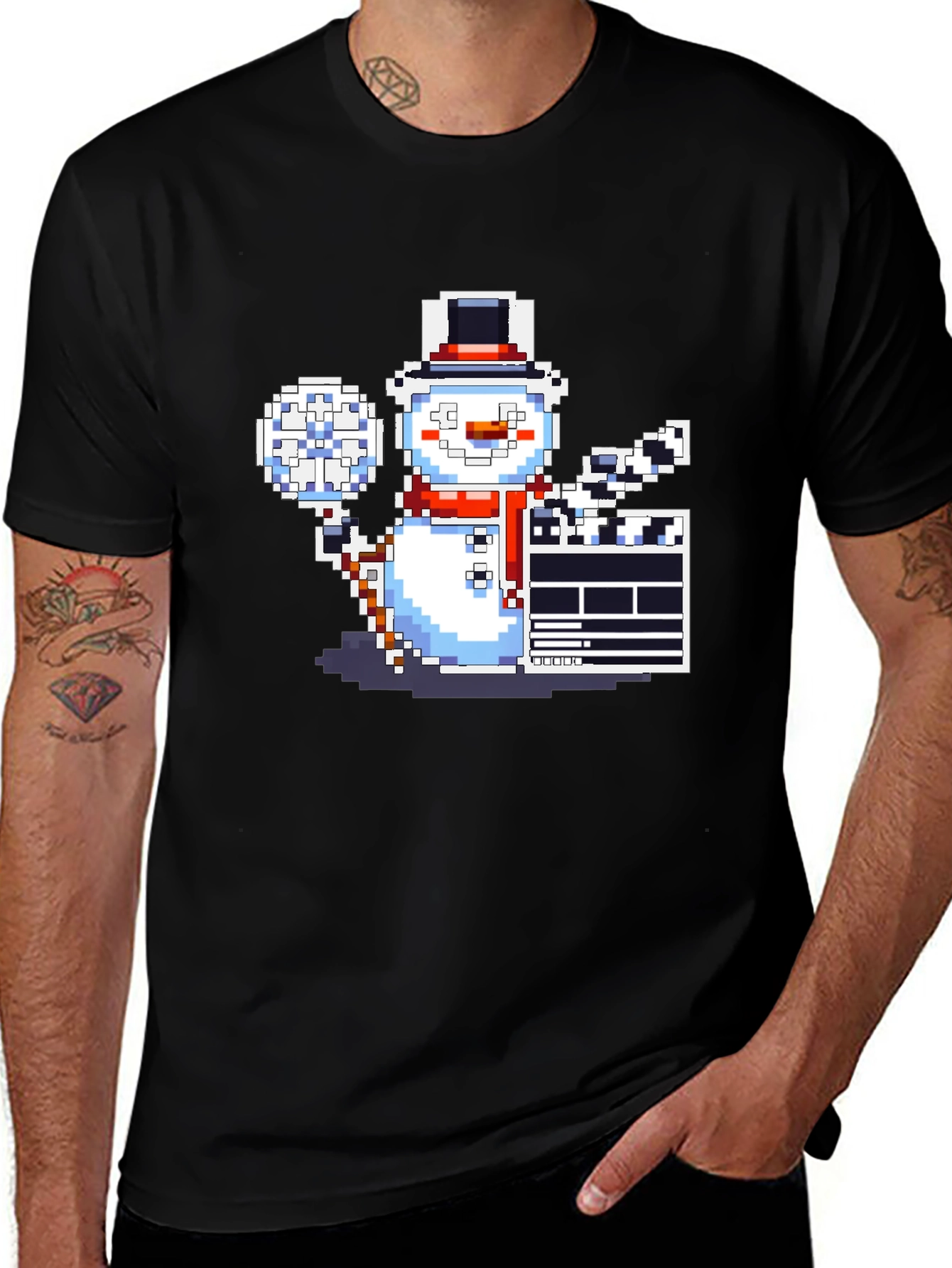 Pixel Snowman Filmmaker T-Shirt