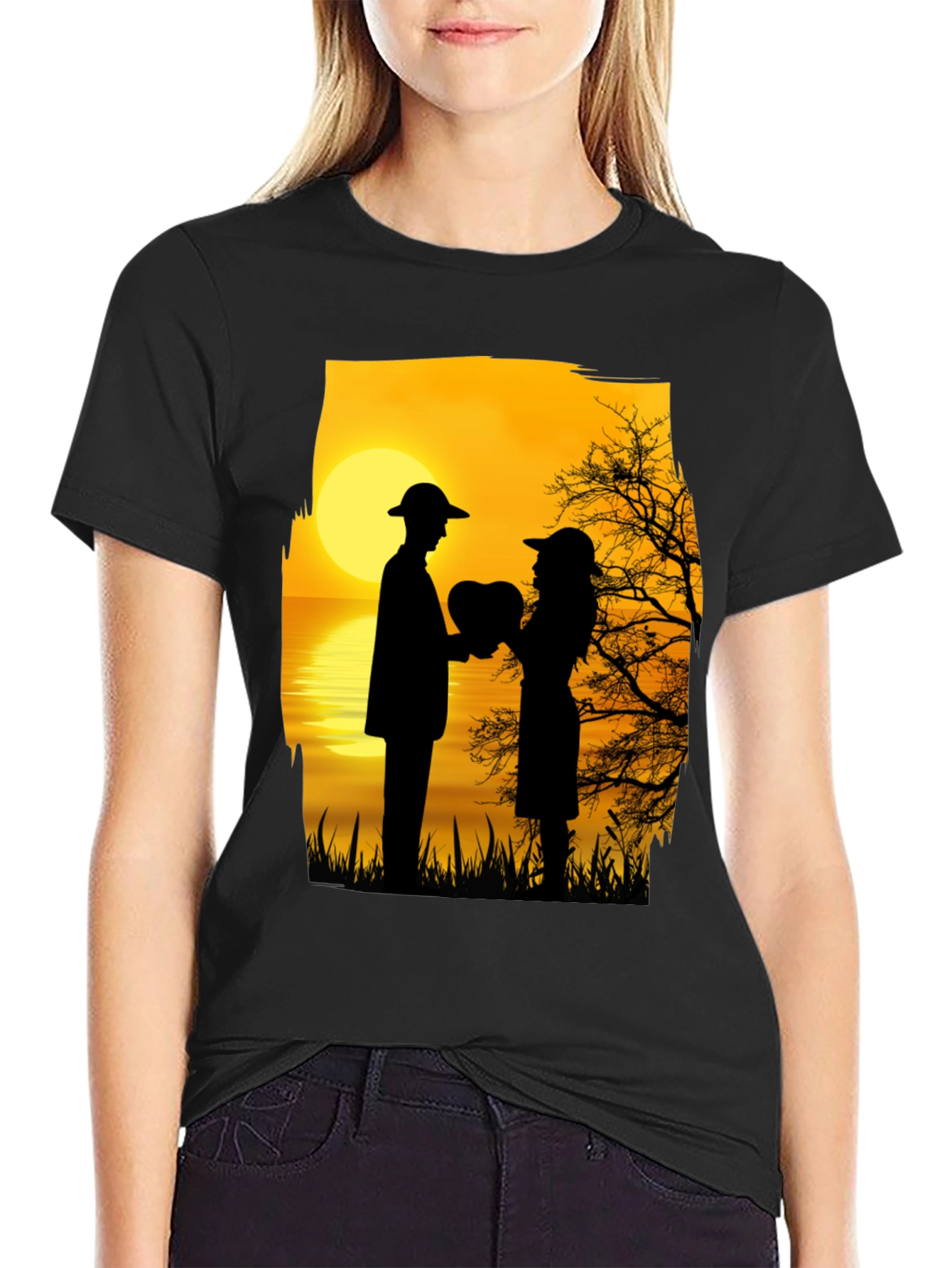 Romantic Sunset Silhouette T-Shirt