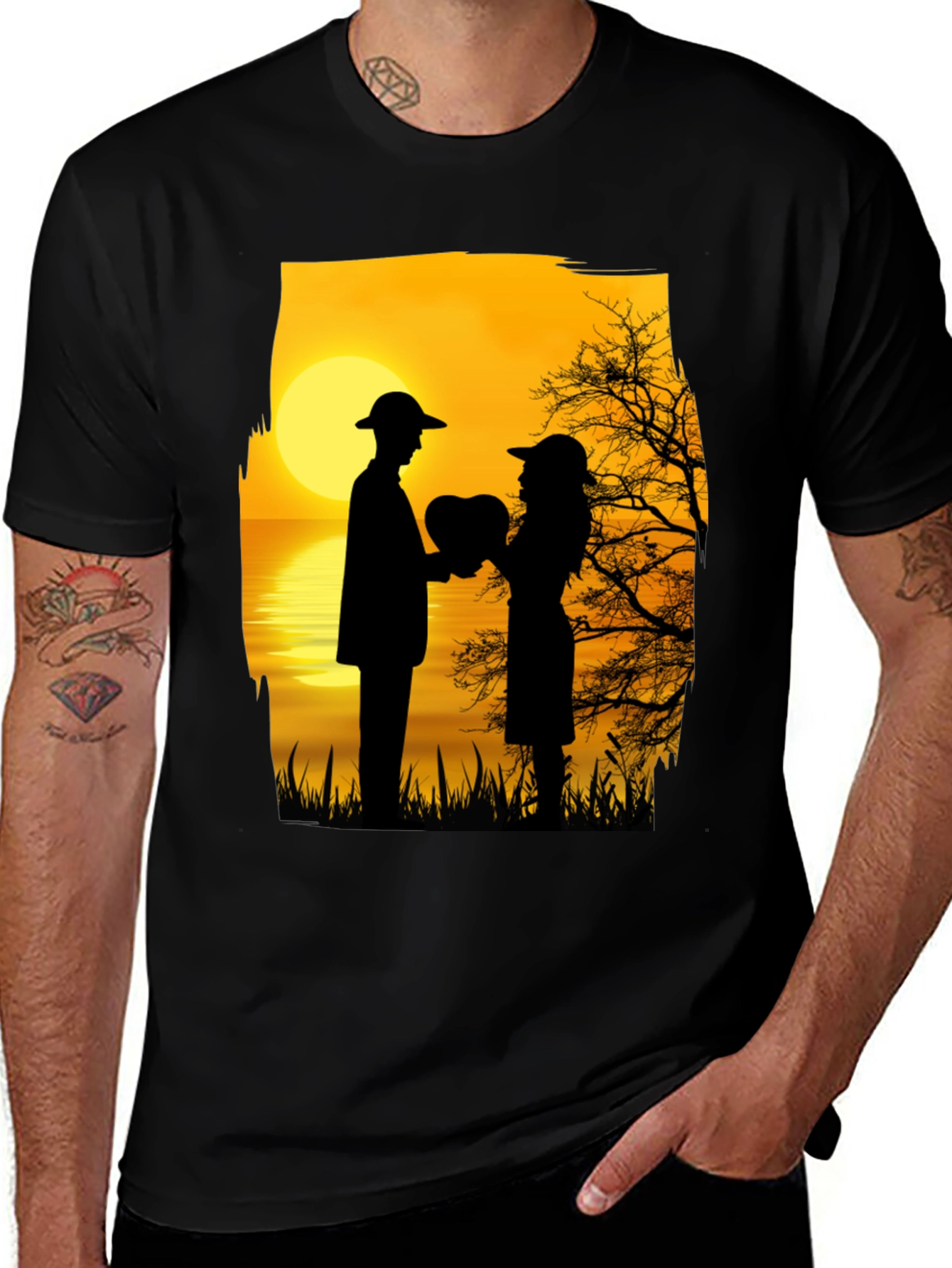 Romantic Sunset Silhouette T-Shirt