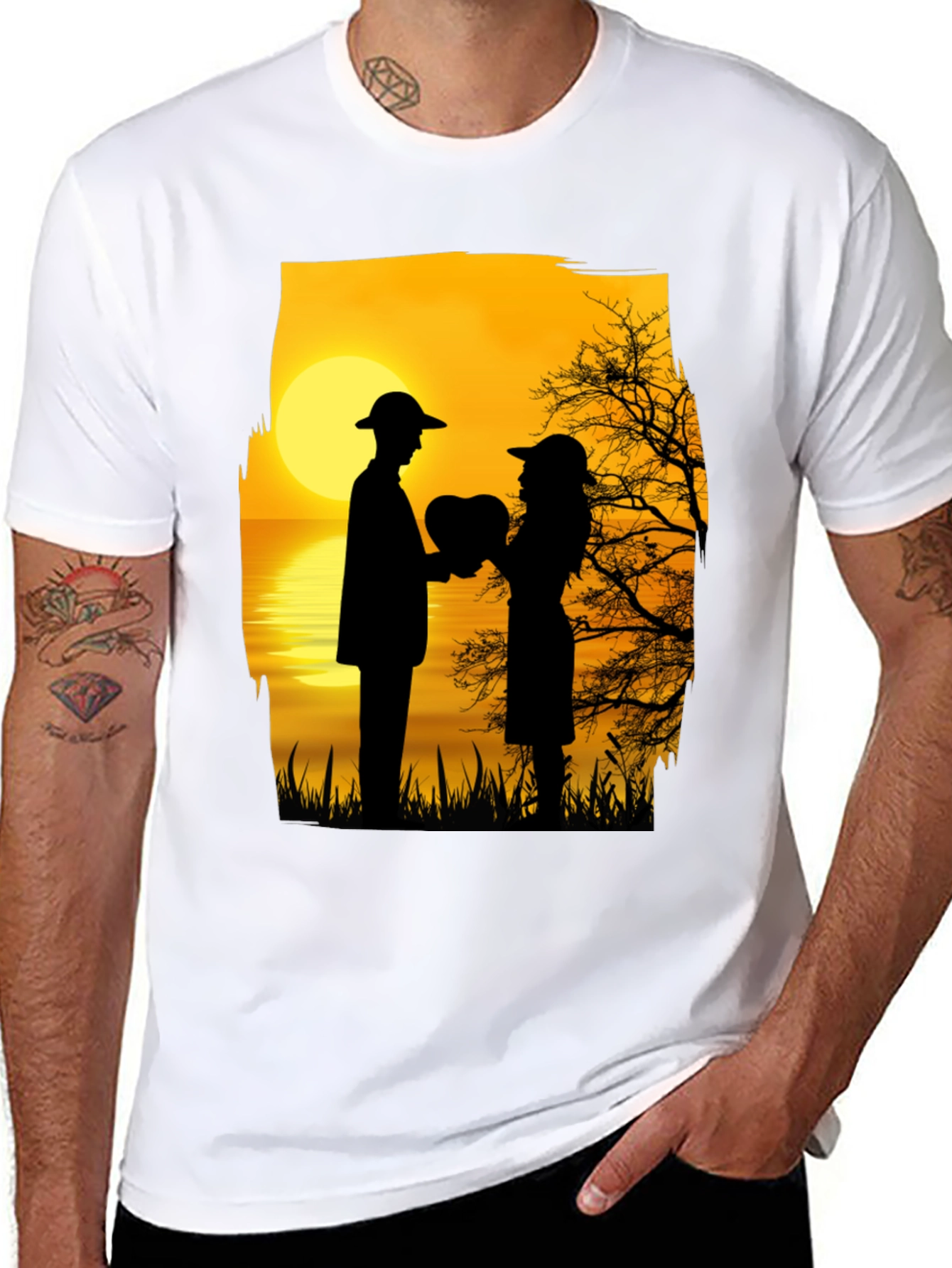 Romantic Sunset Silhouette T-Shirt