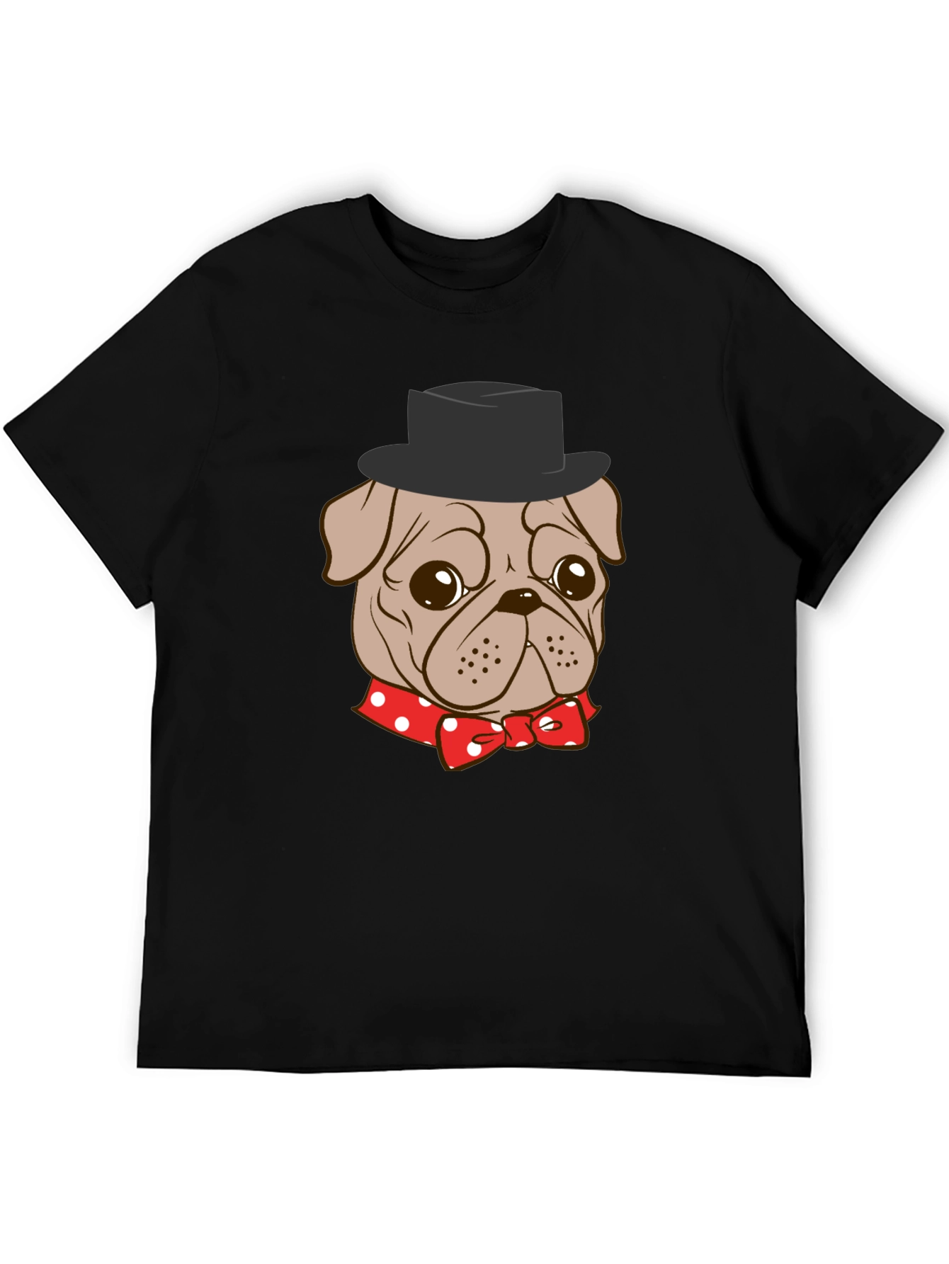 Pug in Top Hat Graphic T-Shirt