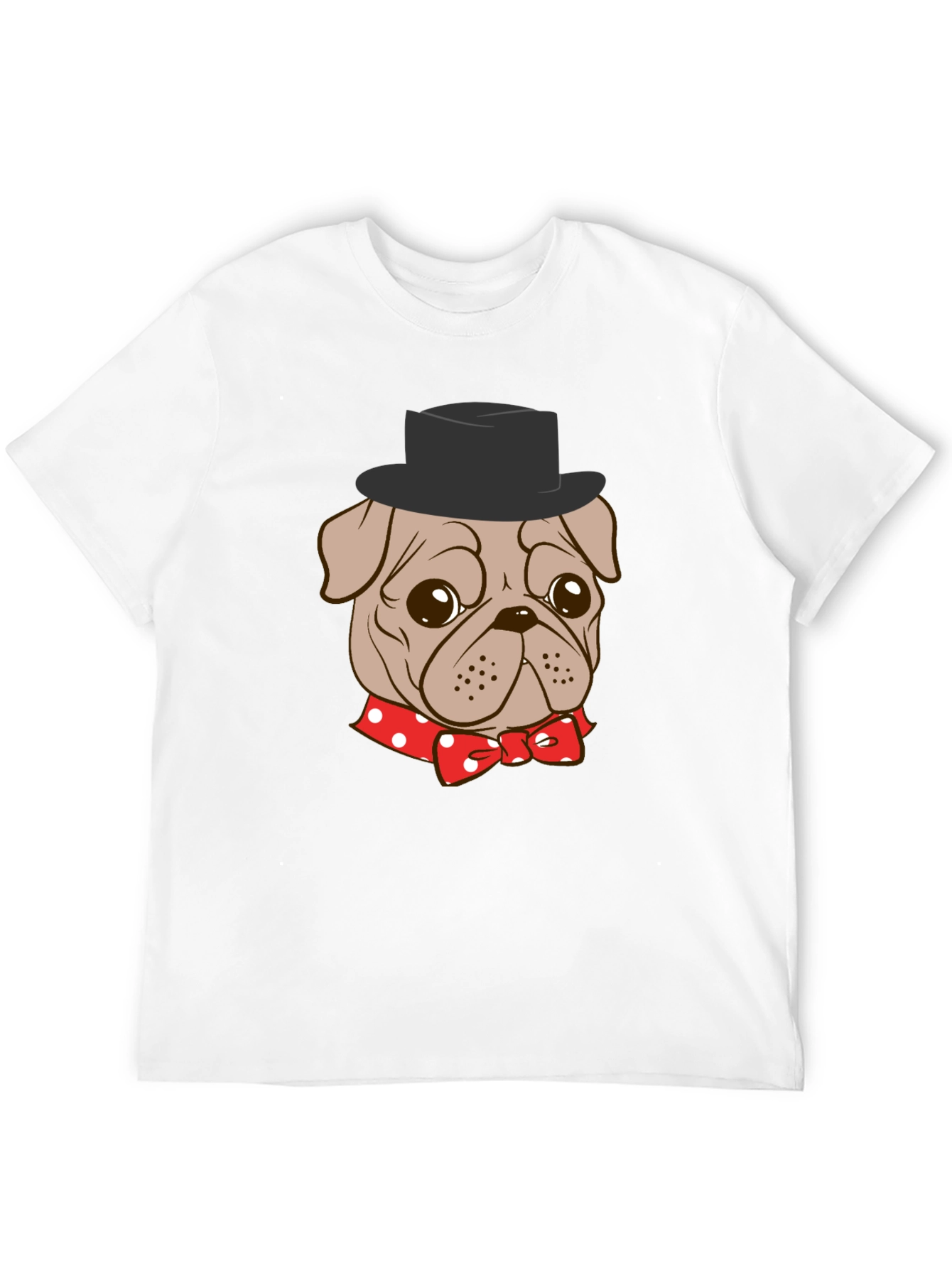 Pug in Top Hat Graphic T-Shirt